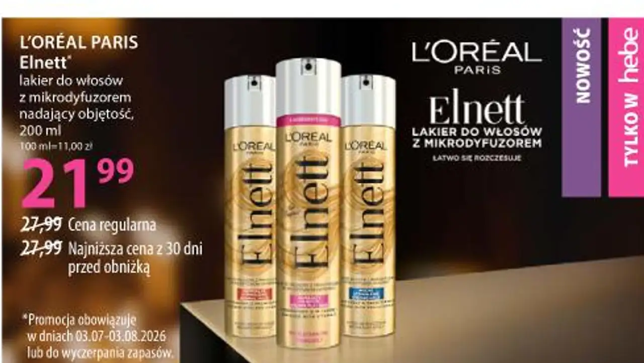 L'Oréal Paris Elnett lakier do włosów z mikrodyfuzorem