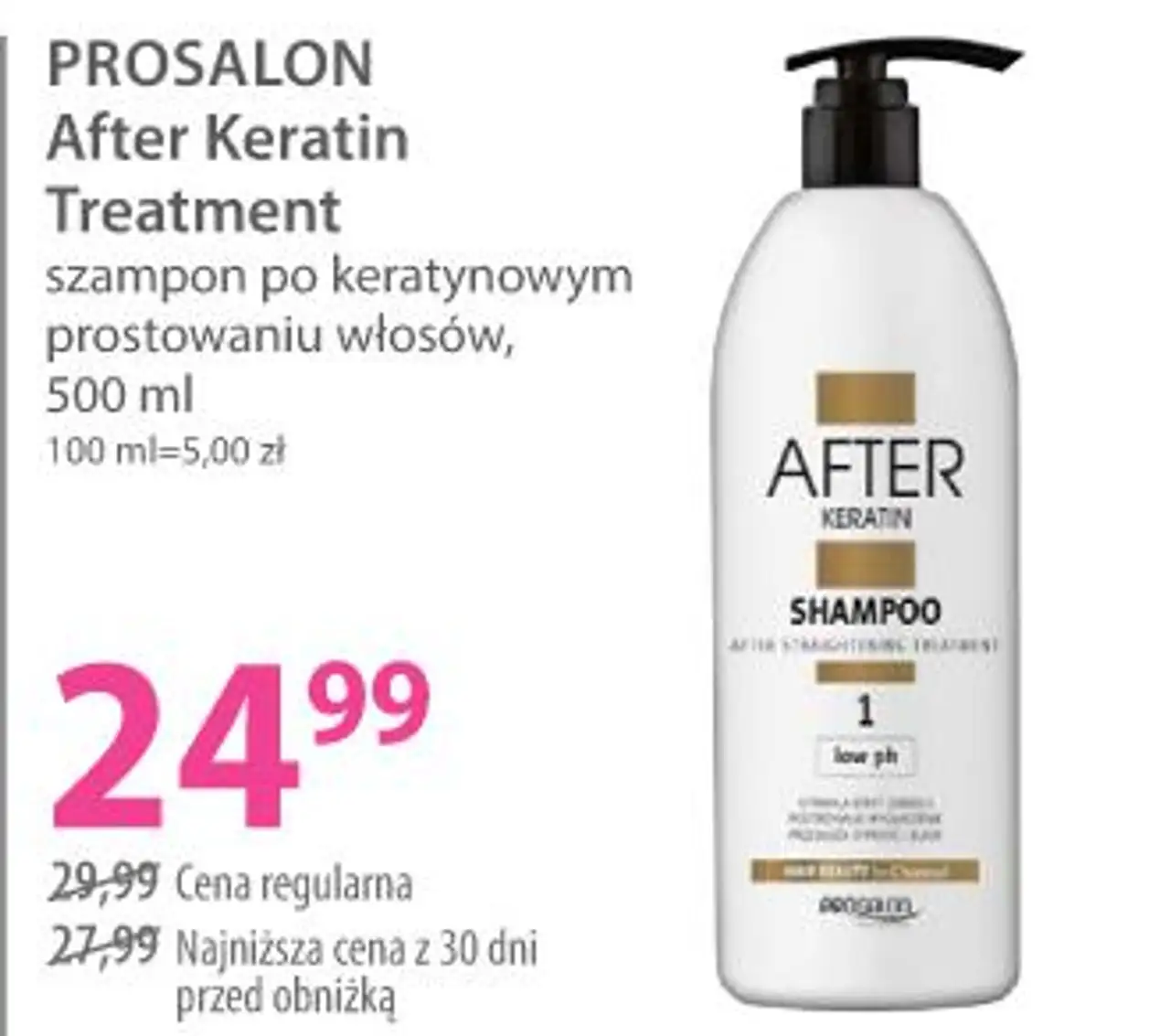 Prosalon After Keratin Treatment szampon po keratynowym prostowaniu włosów