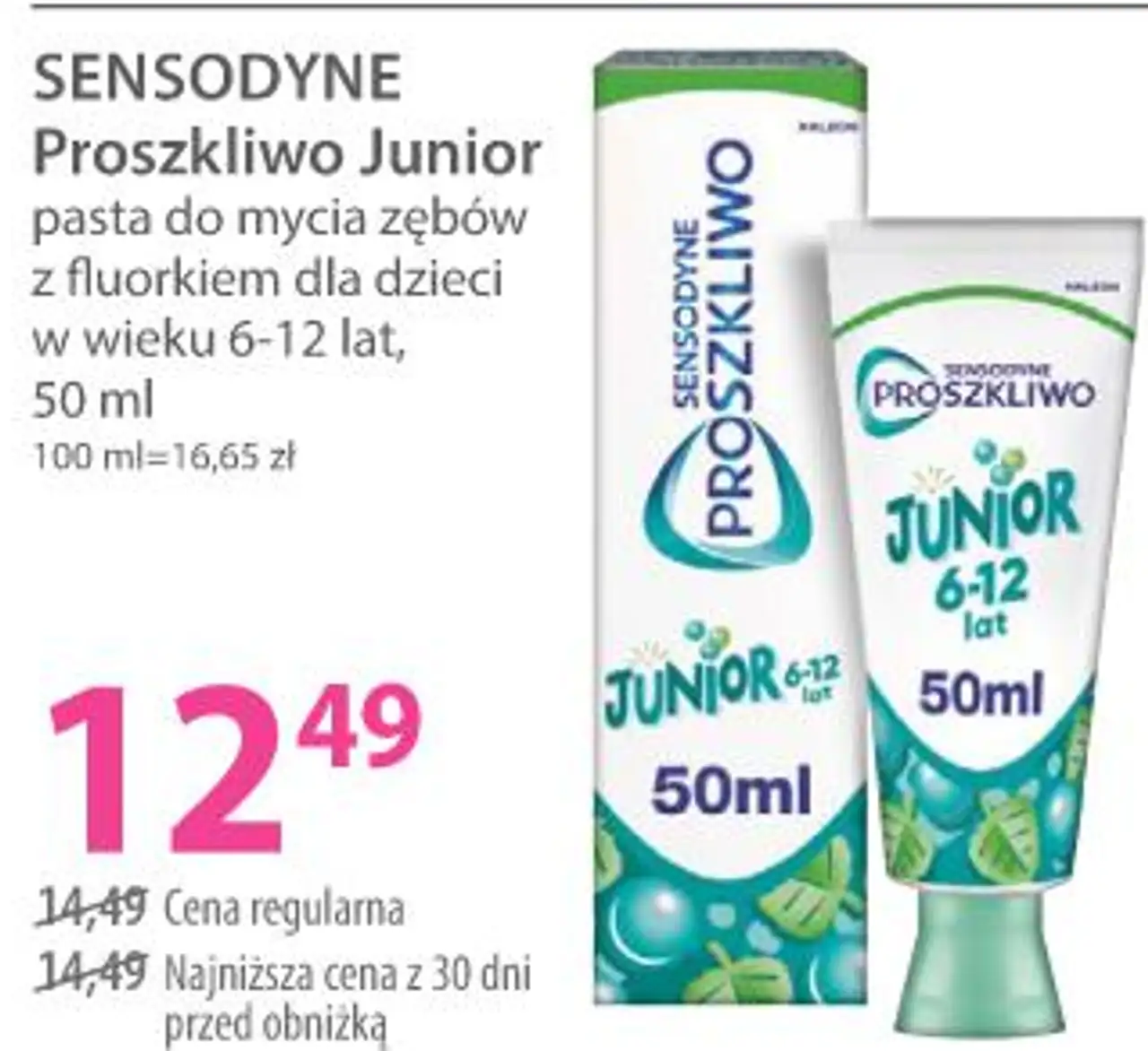 Sensodyne Proszkliwo Junior pasta do mycia zębów