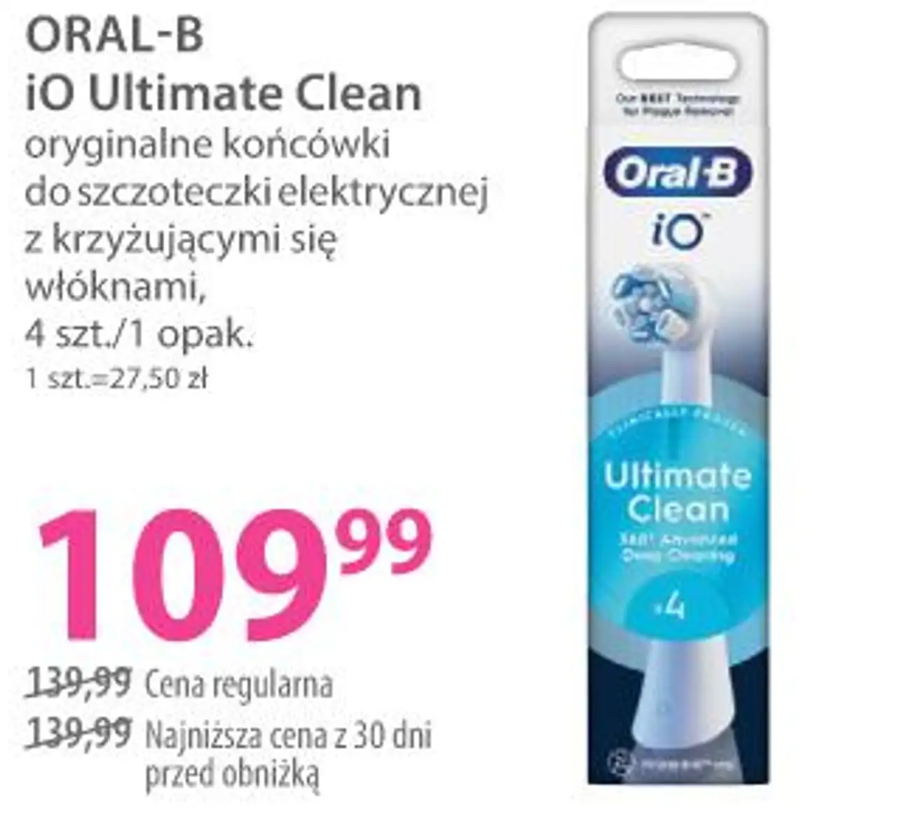 Oral-B iO Ultimate Clean oryginalne końcówki do szczoteczki elektrycznej