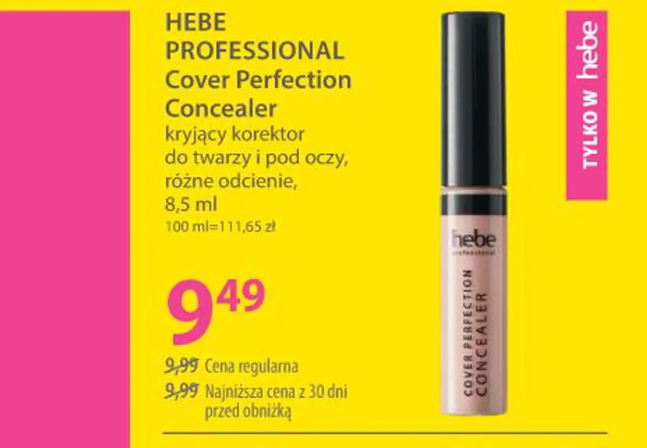 Hebe Professional Cover Perfection Concealer kryjący korektor do twarzy i pod oczy