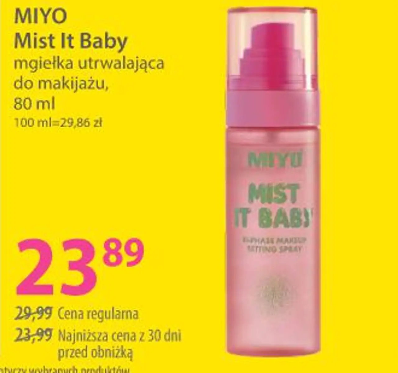 Miyo Mist It Baby mgiełka utrwalająca do makijażu