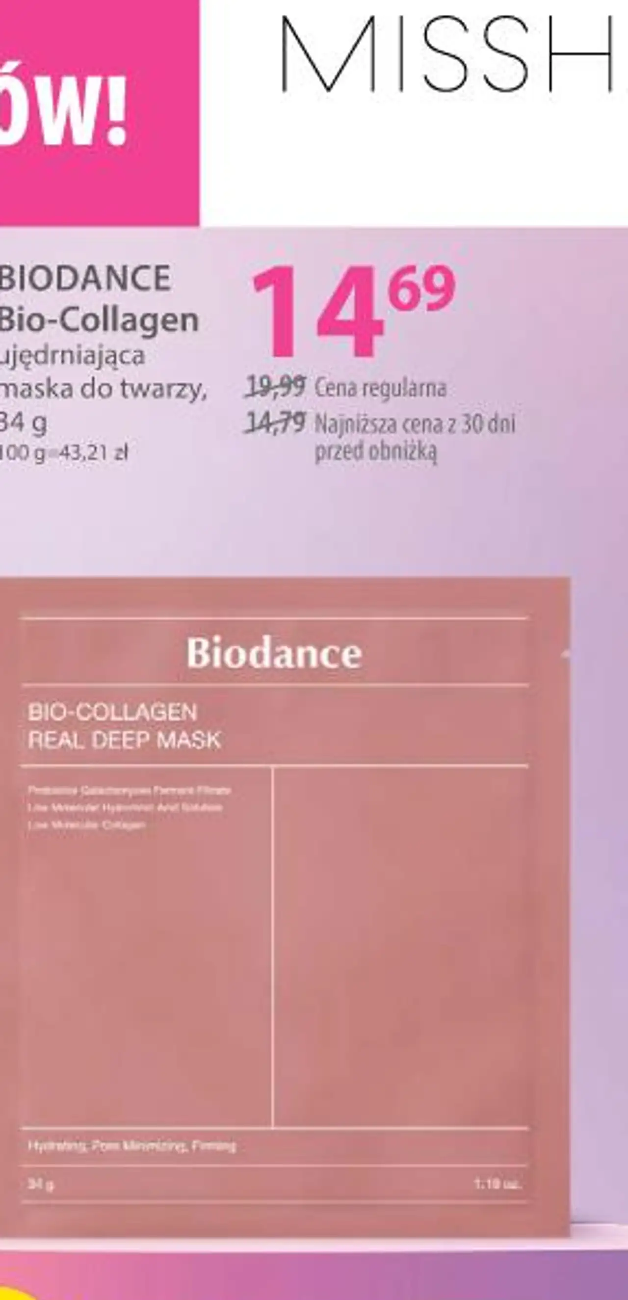 BIODANCE Bio-Collagen ujędrniająca maska do twarzy