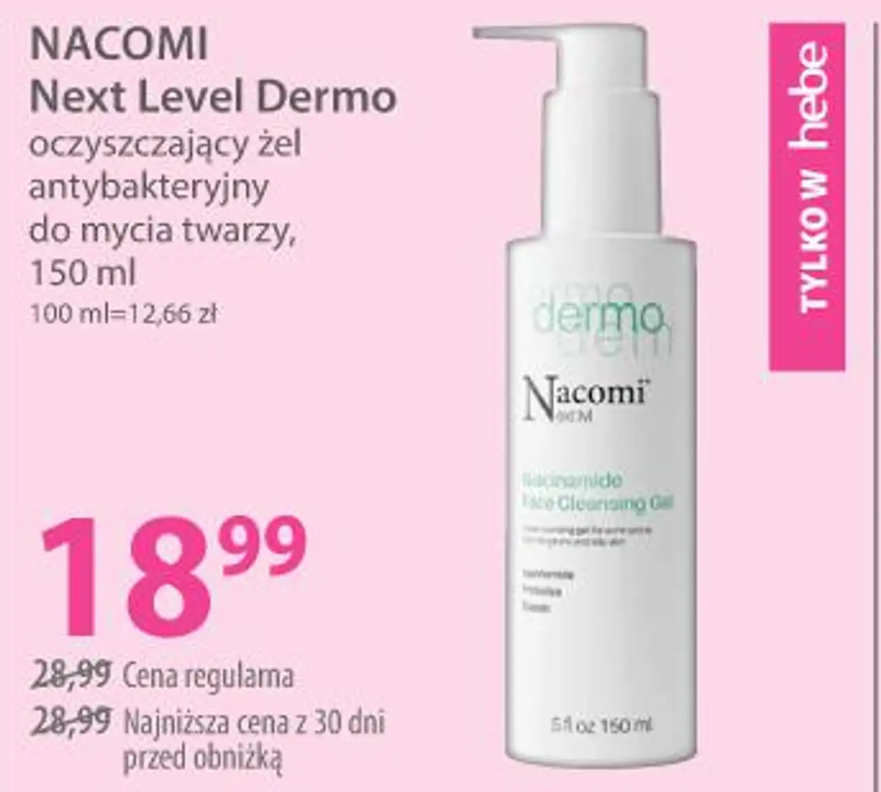 NACOMI Next Level Dermo oczyszczający żel antybakteryjny do mycia twarzy