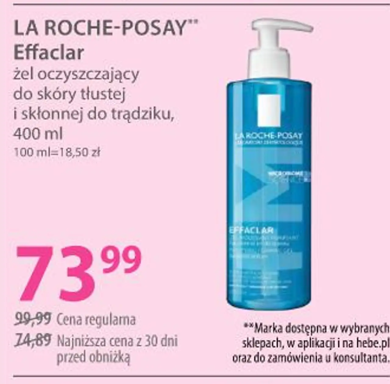 LA ROCHE-POSAY Effaclar żel oczyszczający do skóry tłustej i skłonnej do trądziku