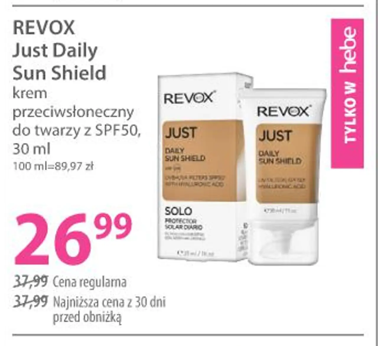REVOX Just Daily Sun Shield krem przeciwsłoneczny