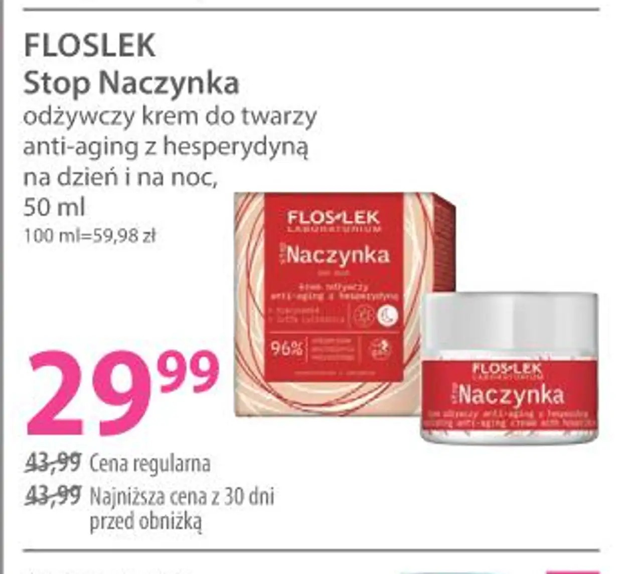 FLOSLEK Stop Naczynka odżywczy krem do twarzy