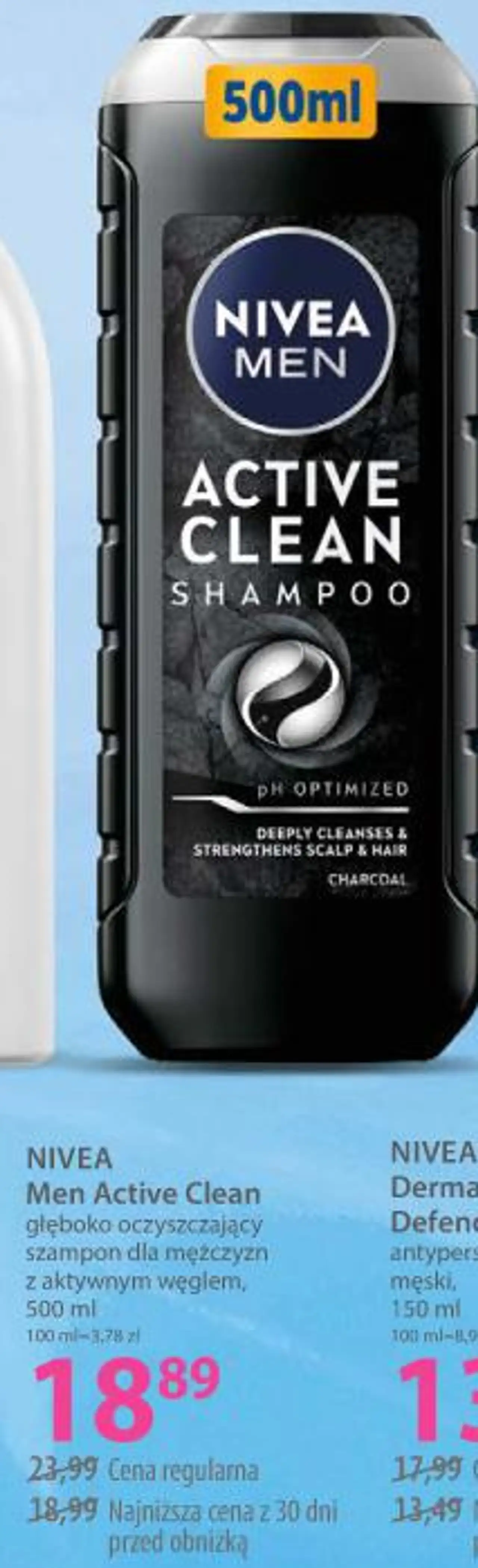 NIVEA Men Active Clean głęboko oczyszczający szampon dla mężczyzn z aktywnym węglem
