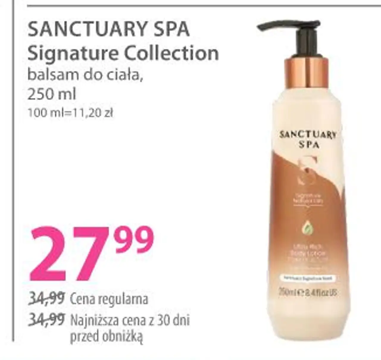SANCTUARY SPA Signature Collection balsam do ciała, 250 ml