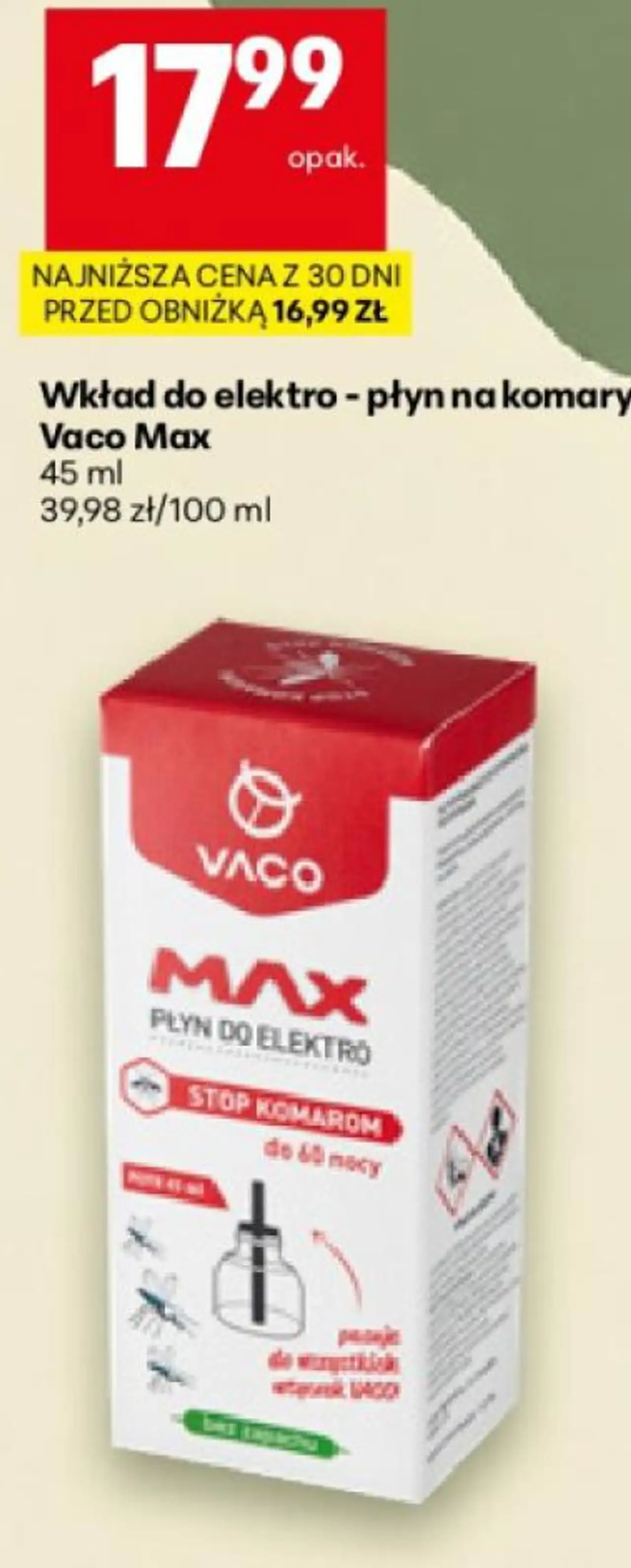Wkład do elektro - płyn na komary Vaco Max