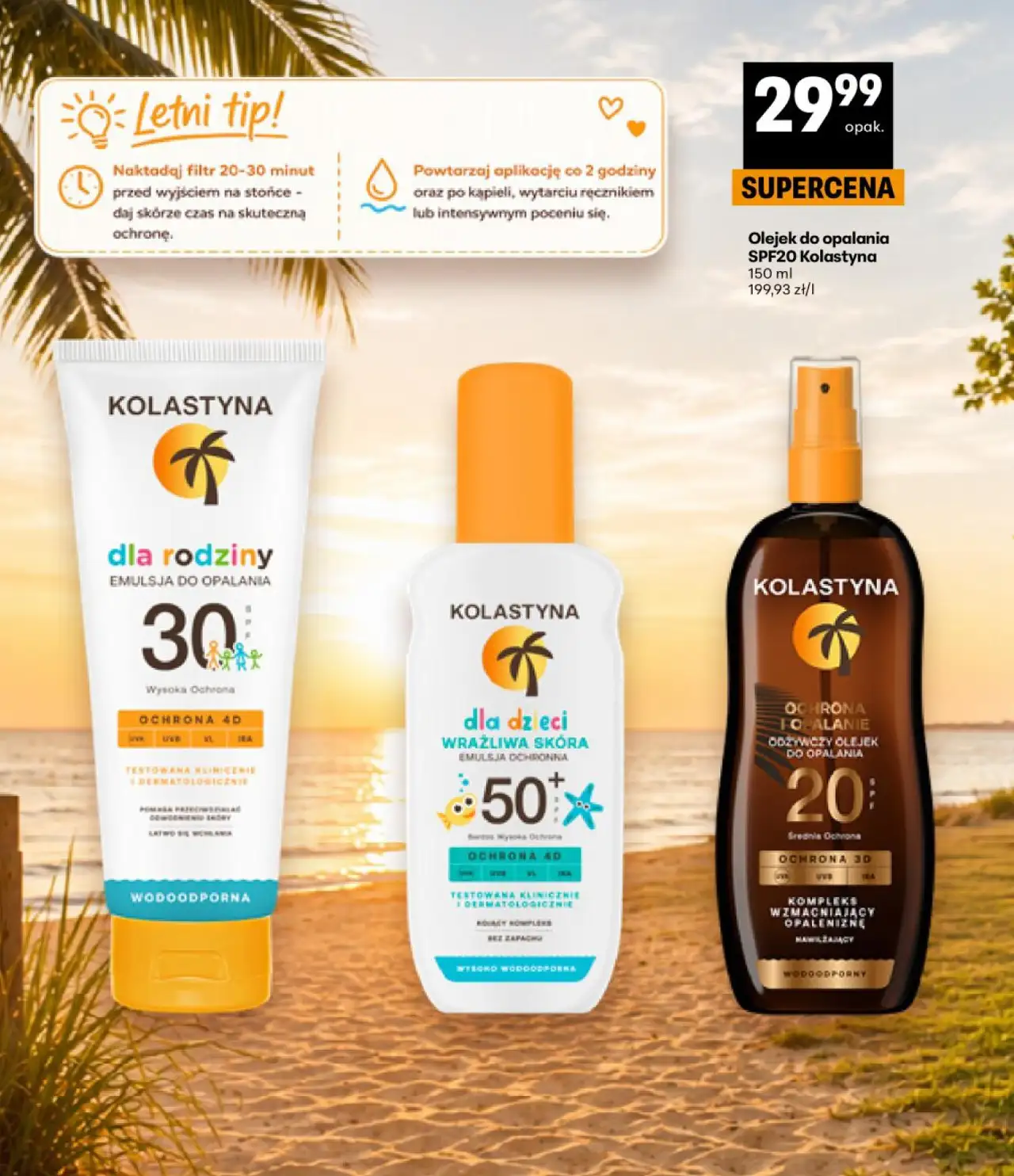Olejek do opalania SPF20 Kolastyna