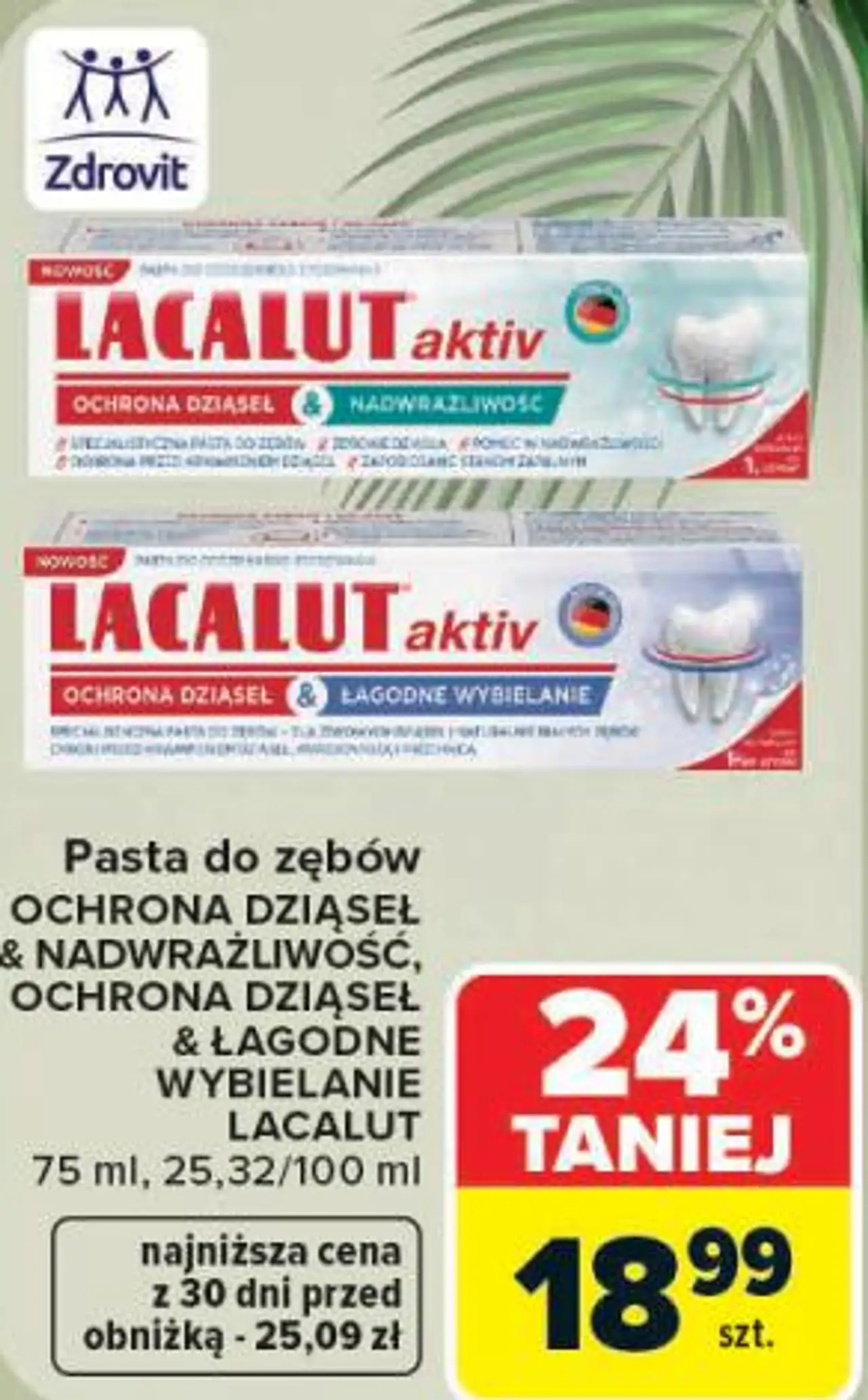 Pasta do zębów OCHRONA DZIĄSEŁ & NADWRAŻLIWOŚĆ, OCHRONA DZIĄSEŁ & ŁAGODNE WYBIELANIE LACALUT