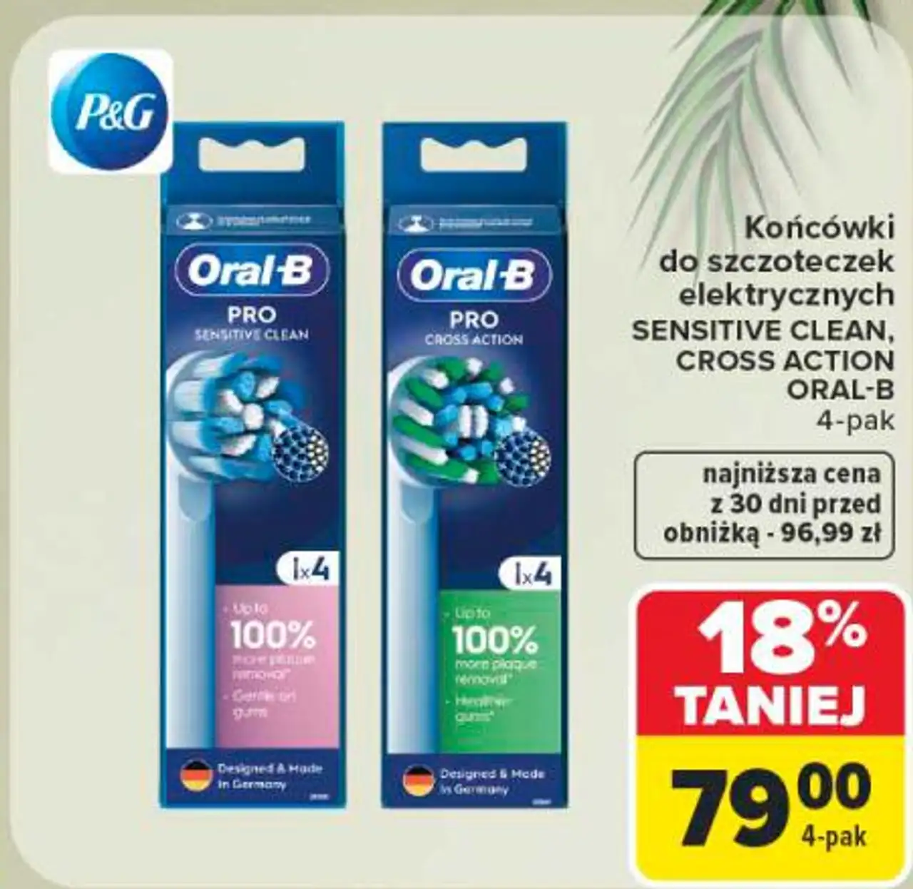 Oral-B Końcówki do szczoteczek elektrycznych Sensitive Clean, Cross Action