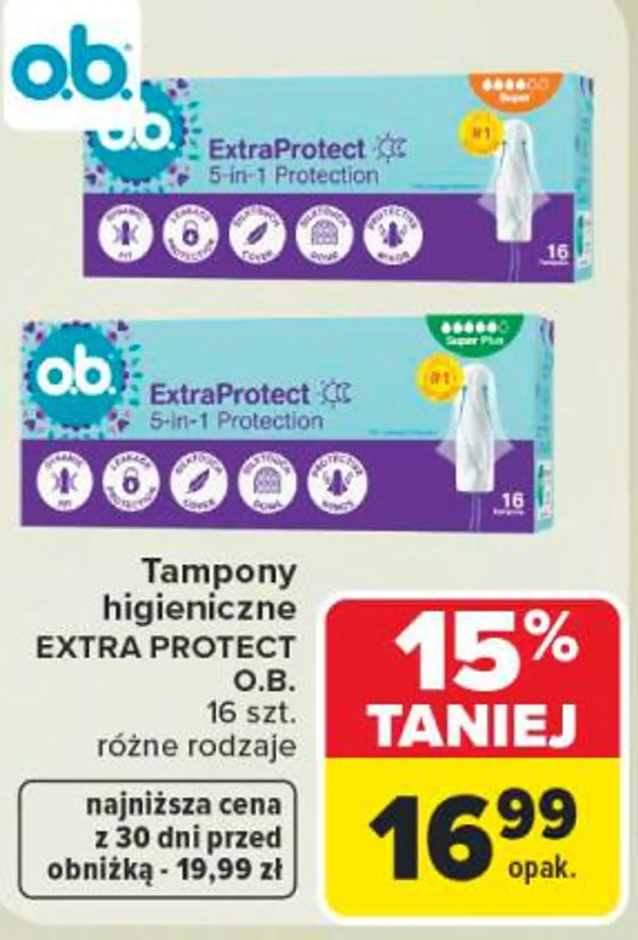 o.b. ExtraProtect Tampony higieniczne