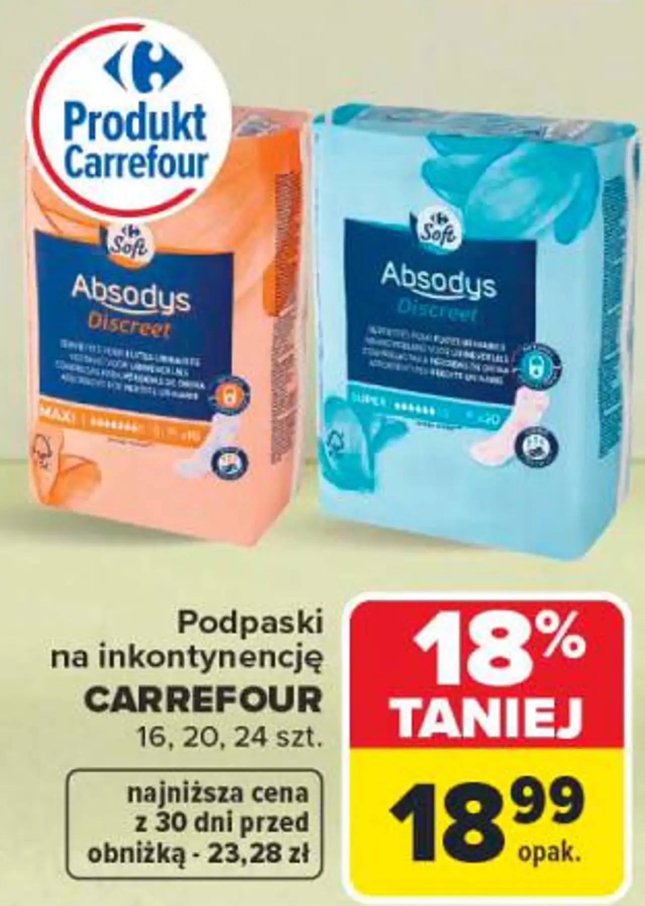 Carrefour Absodys Podpaski na inkontynencję