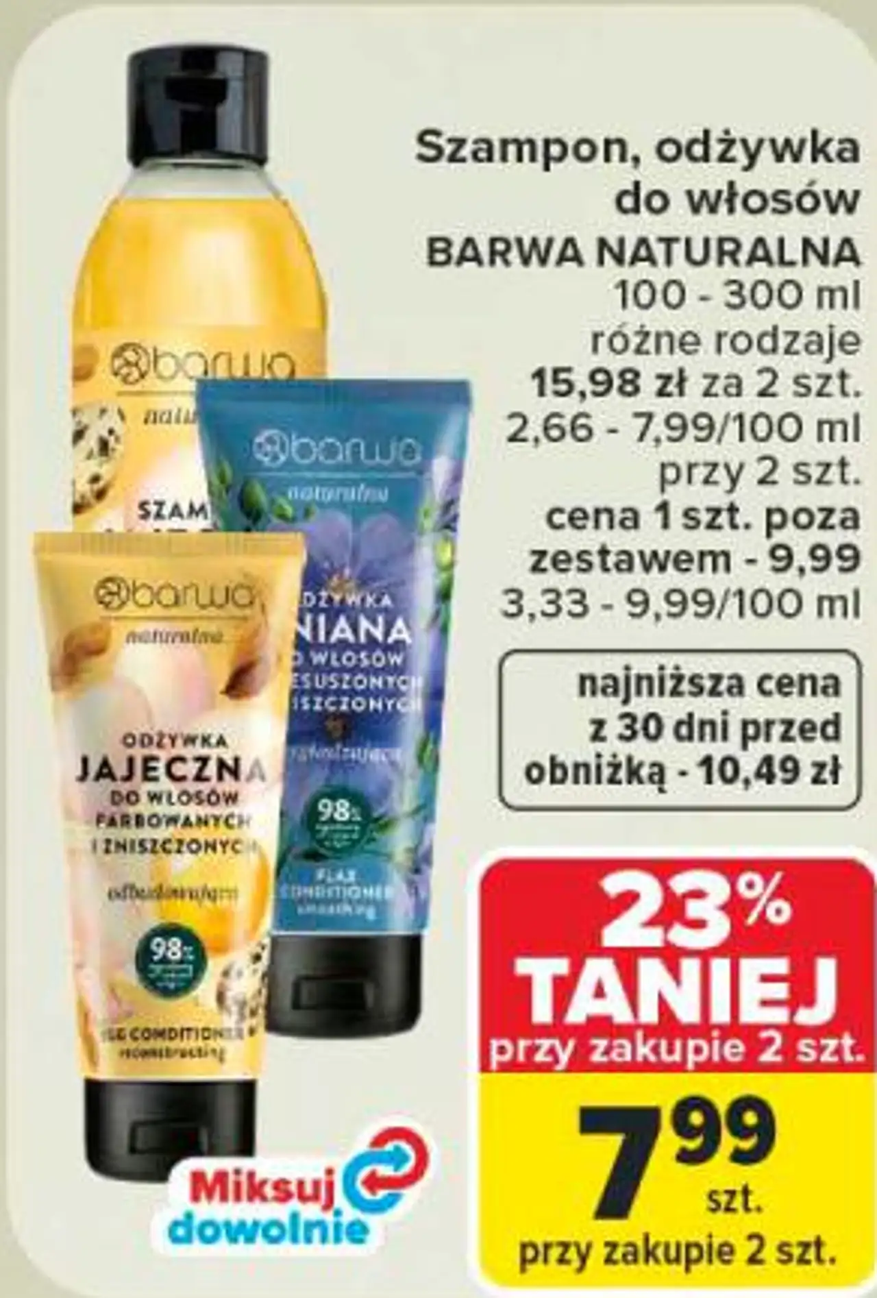 Barwa Naturalna Szampon, odżywka do włosów