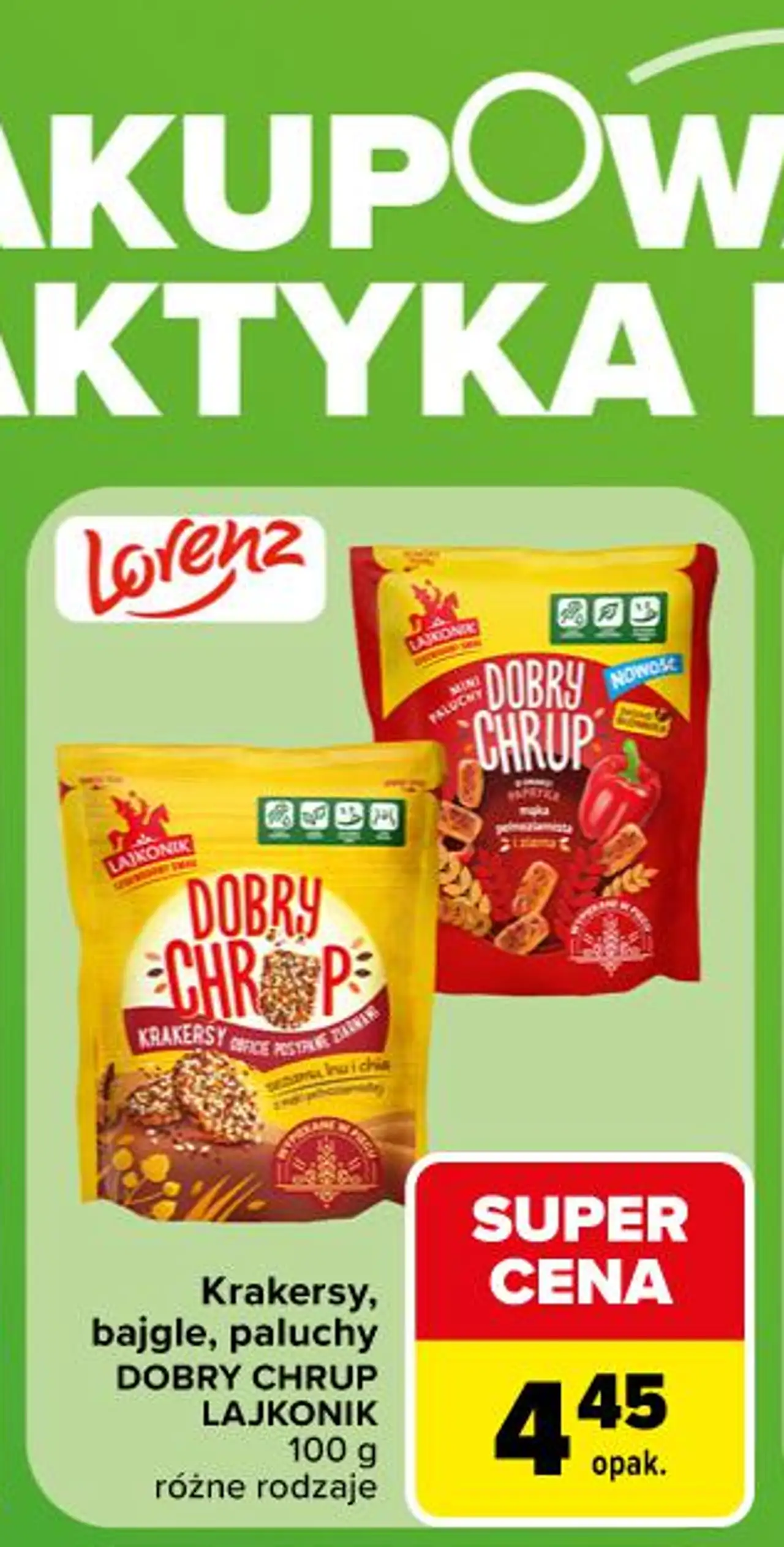 Krakersy, bajgle, paluchy Dobry Chrup Lajkonik