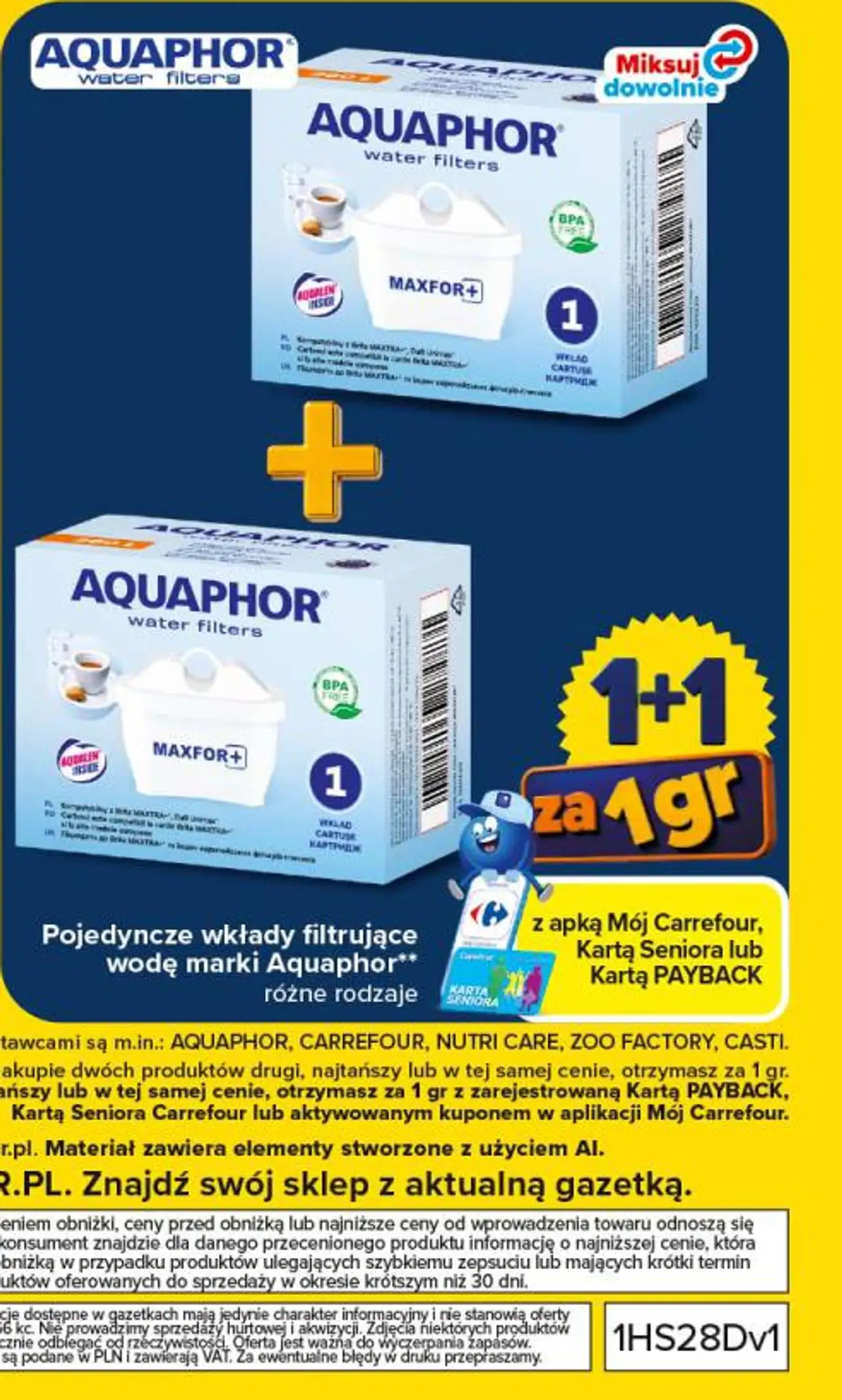 Pojedyncze wkłady filtrujące wodę marki Aquaphor