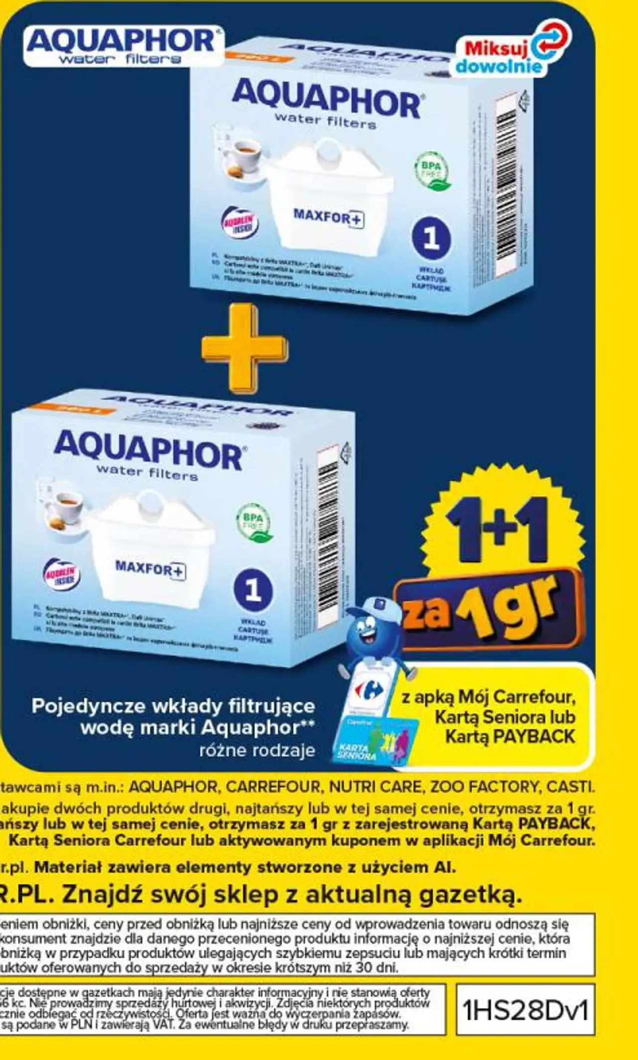 Pojedyncze wkłady filtrujące wodę marki Aquaphor