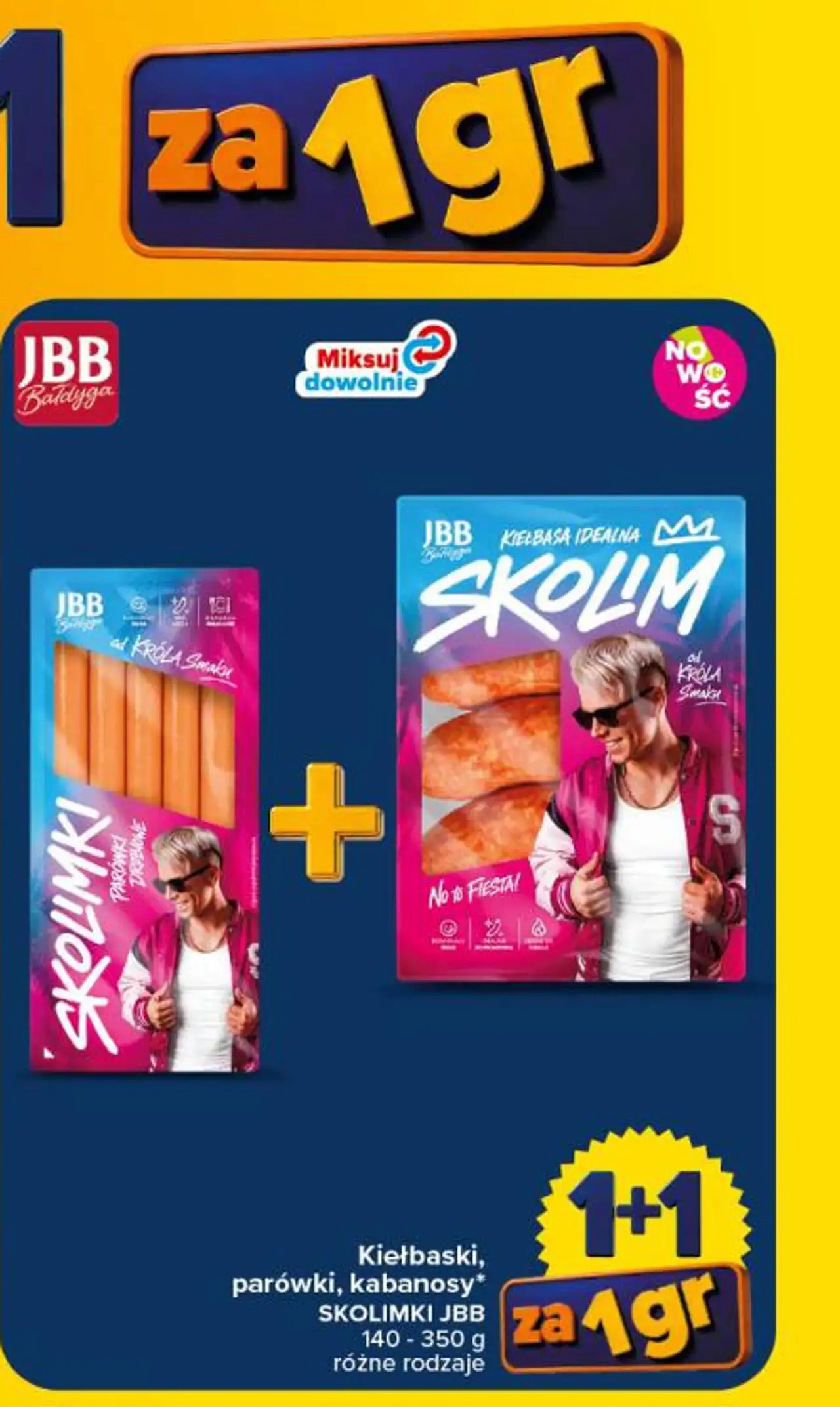 Kiełbaski, parówki, kabanosy SKOLIMKI JBB