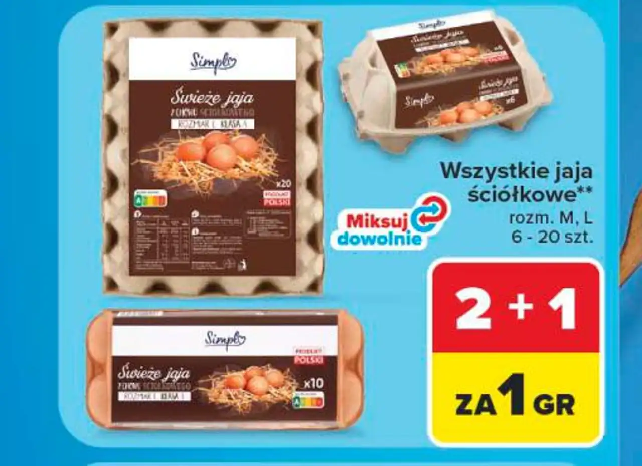 Wszystkie jaja ściółkowe rozm. M, L 6 - 20 szt.