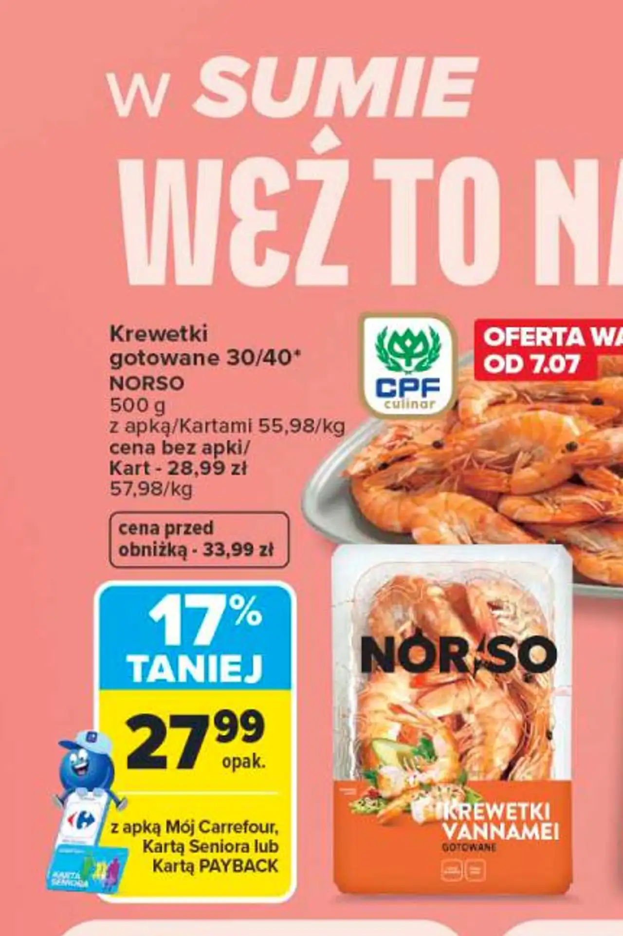 Krewetki gotowane 30/40 NORSO