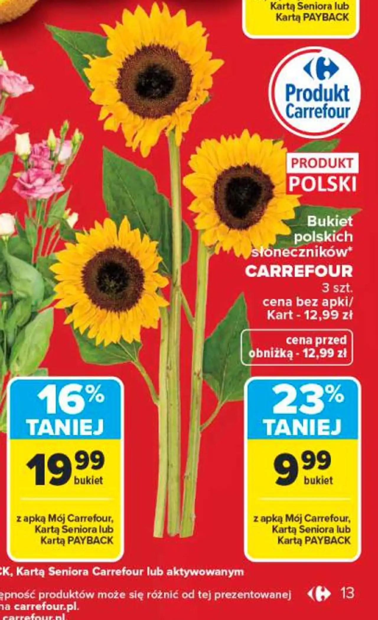Bukiet polskich słoneczników CARREFOUR