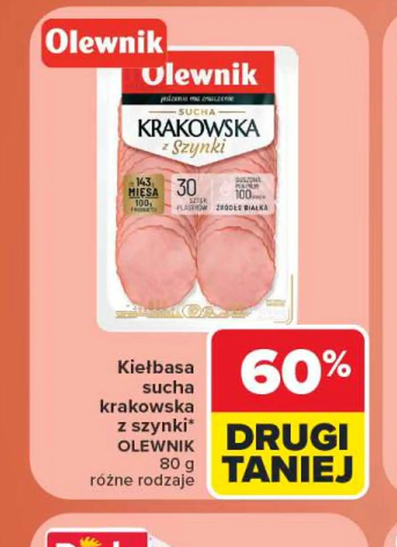 Kiełbasa sucha krakowska z szynki OLEWNIK