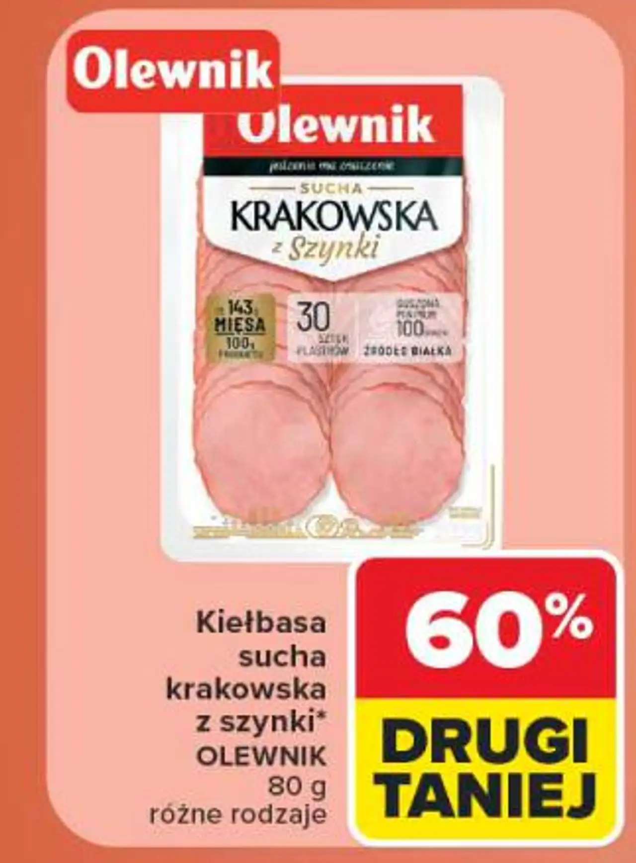 Kiełbasa sucha krakowska z szynki OLEWNIK