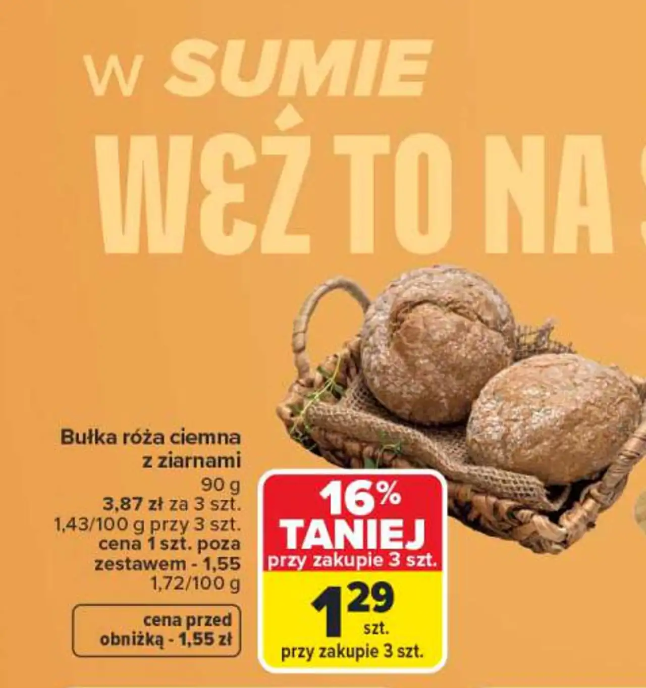 Bułka róża ciemna z ziarnami