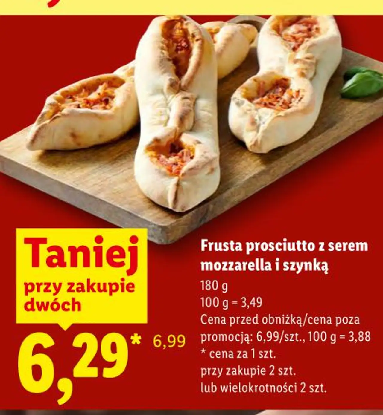 Frusta prosciutto z serem mozzarella i szynką