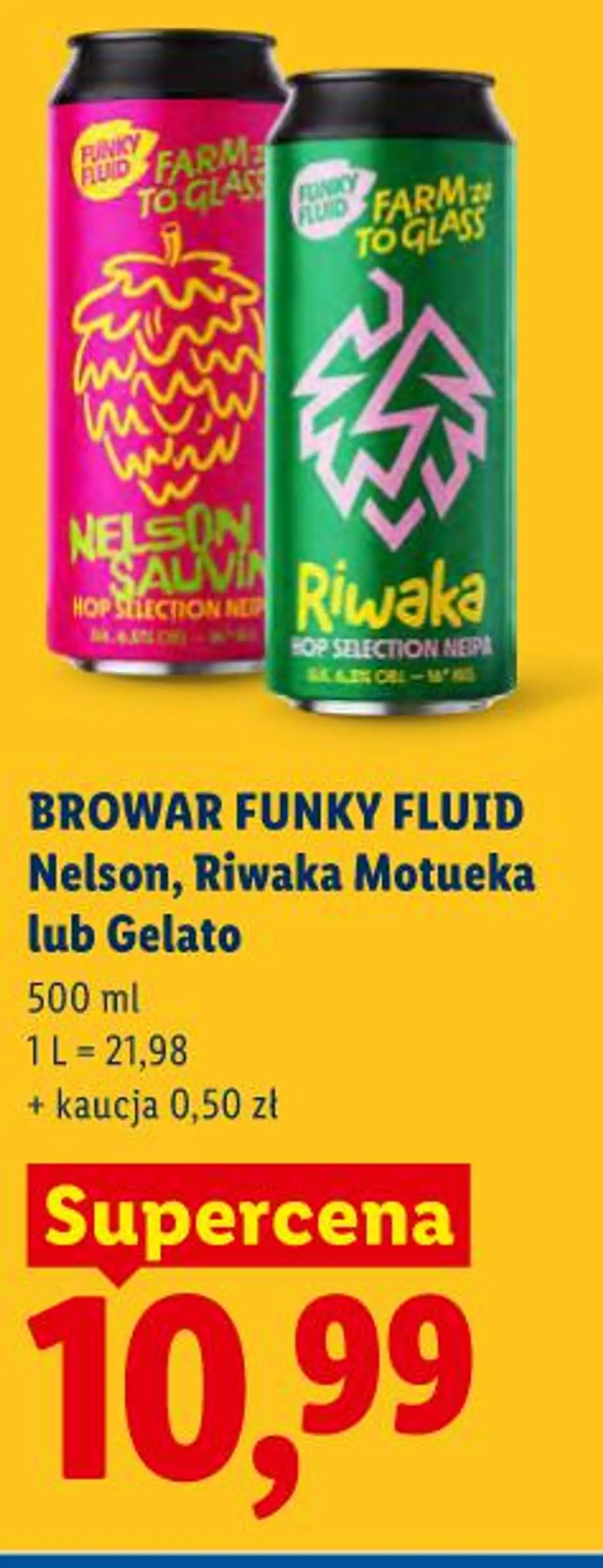 Browar Funky Fluid Nelson, Riwaka Motueka lub Gelato