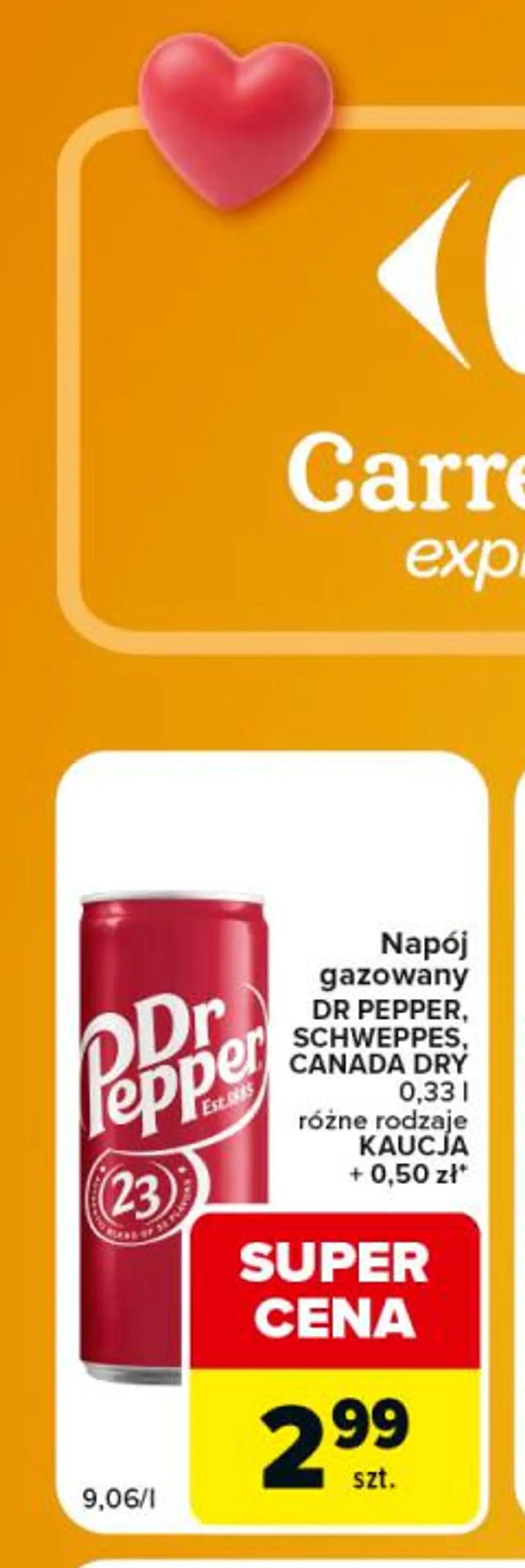 Napój gazowany DR PEPPER, SCHWEPPES, CANADA DRY