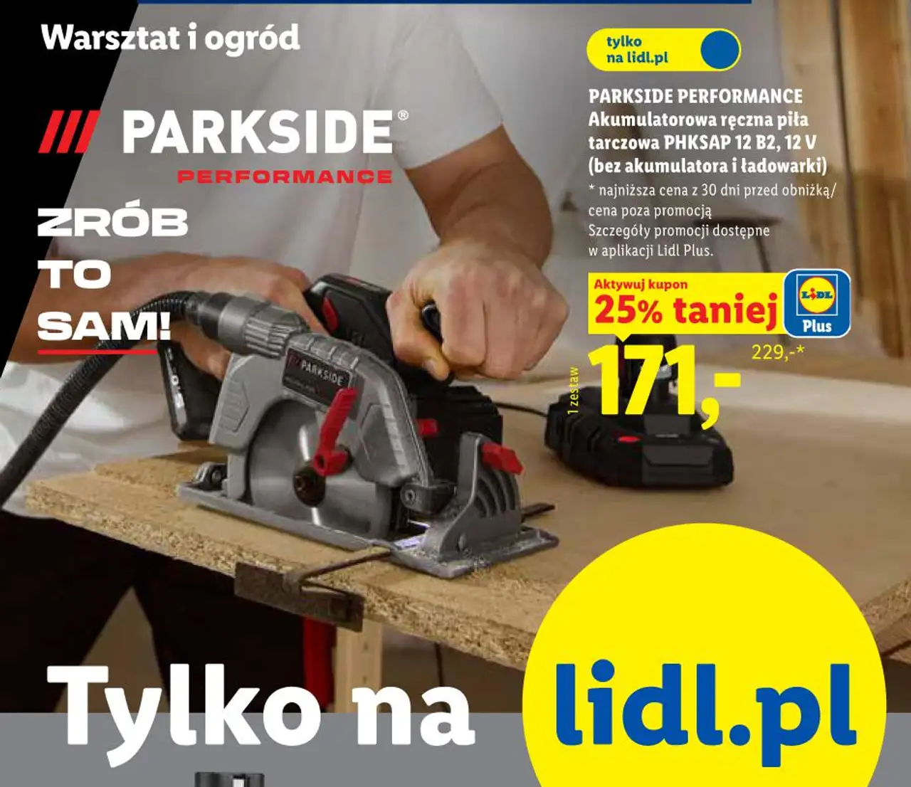 PARKSIDE PERFORMANCE Akumulatorowa ręczna piła tarczowa PHKSAP 12 B2, 12 V (bez akumulatora i ładowarki)