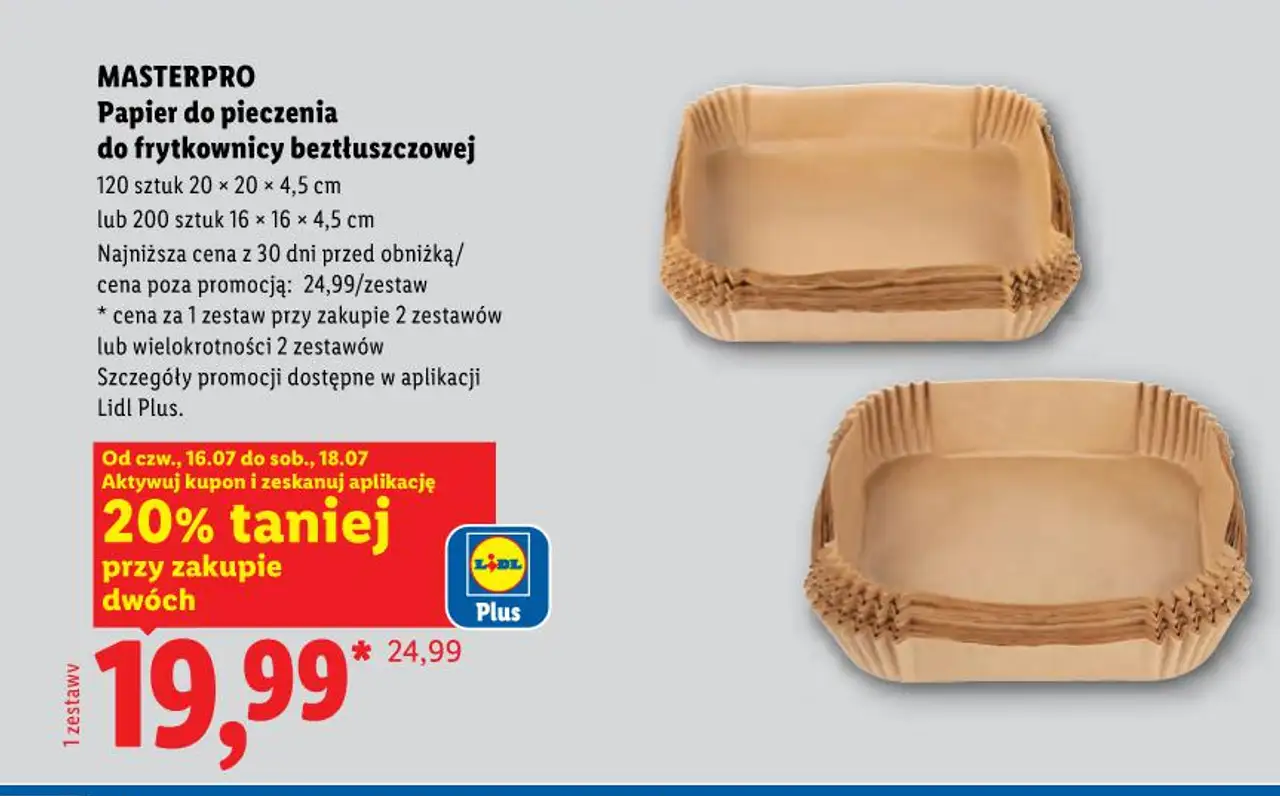 MASTERPRO Papier do pieczenia do frytkownicy beztłuszczowej