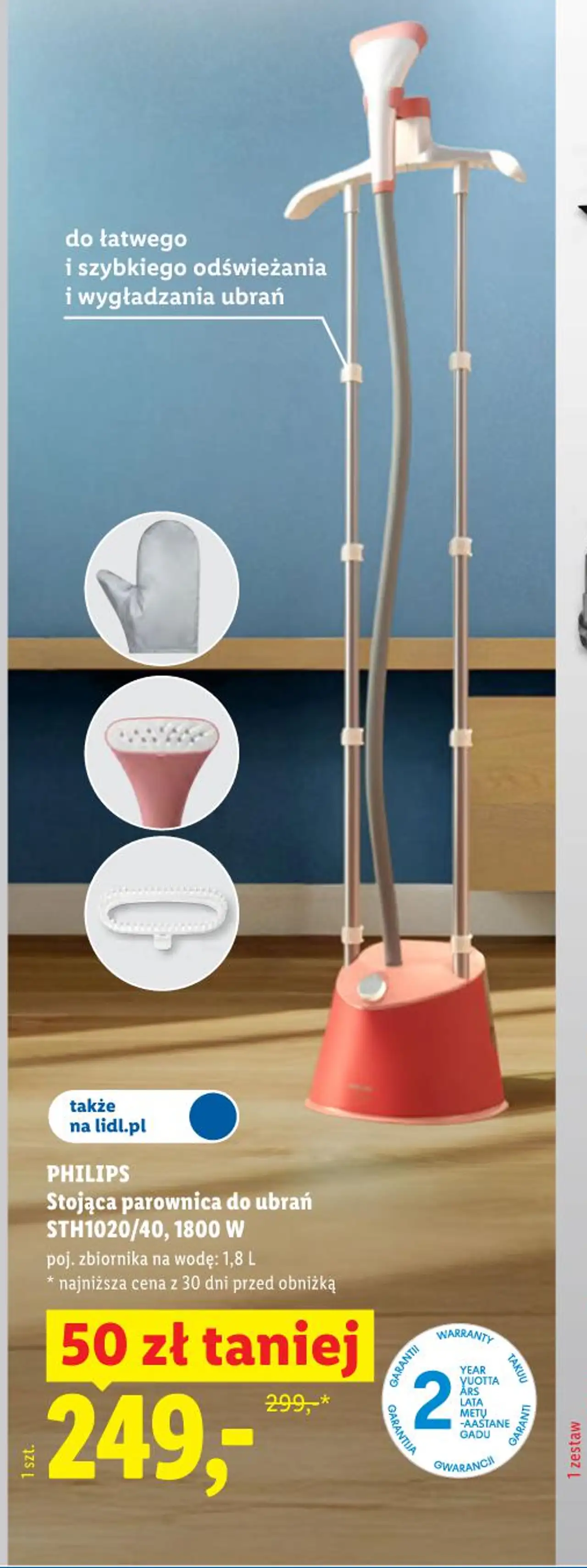 PHILIPS Stojąca parownica do ubrań STH1020/40, 1800 W