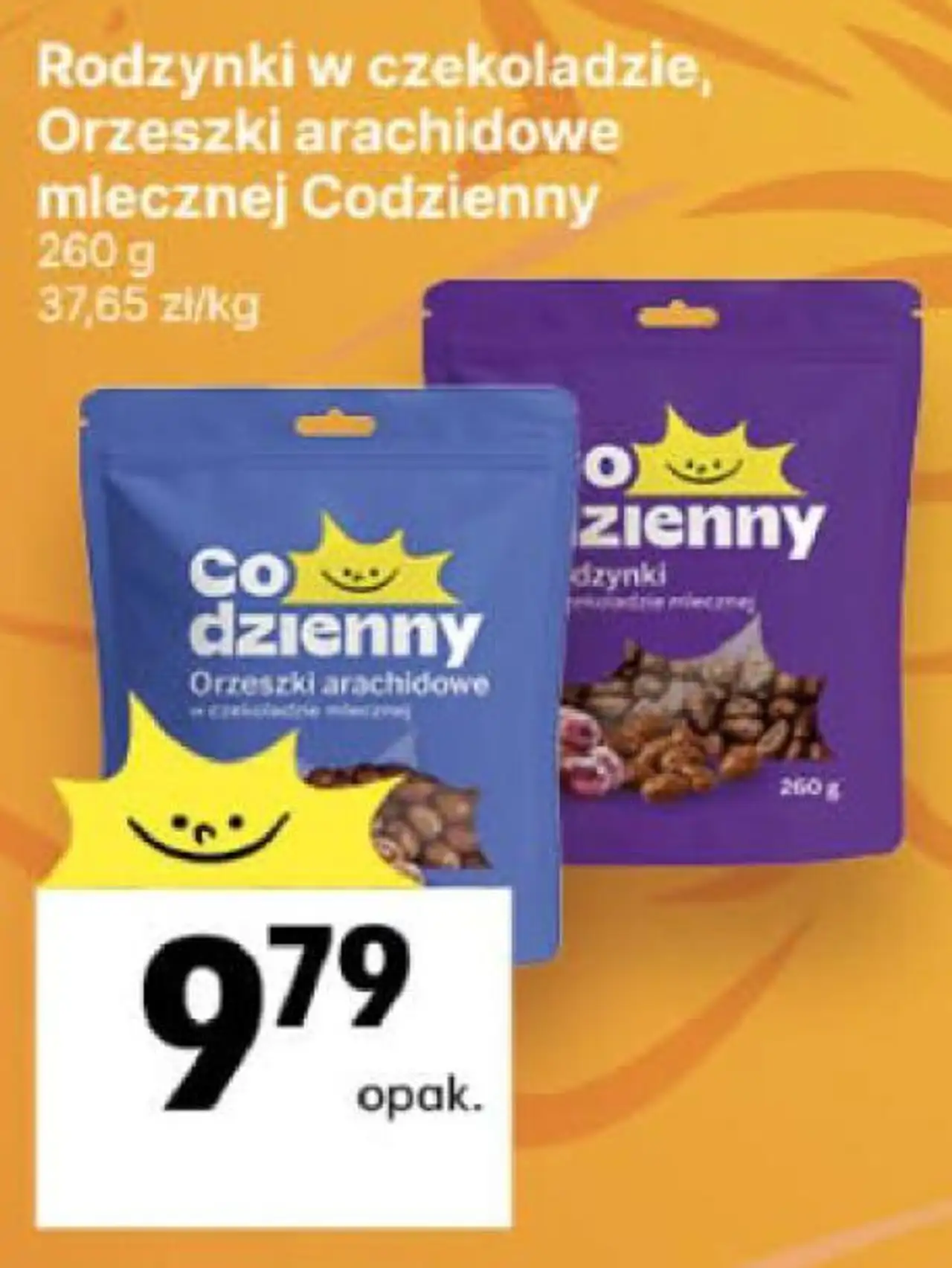 Rodzynki w czekoladzie, Orzeszki arachidowe mlecznej Codzienny