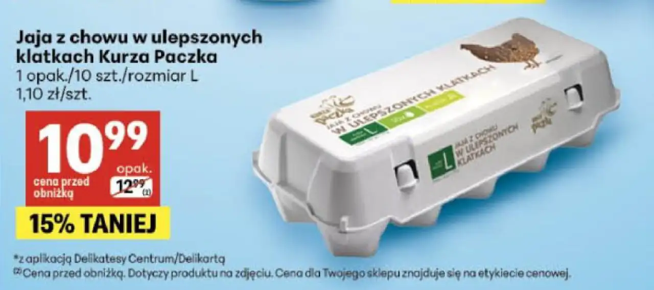 Jaja z chowu w ulepszonych klatkach Kurza Paczka