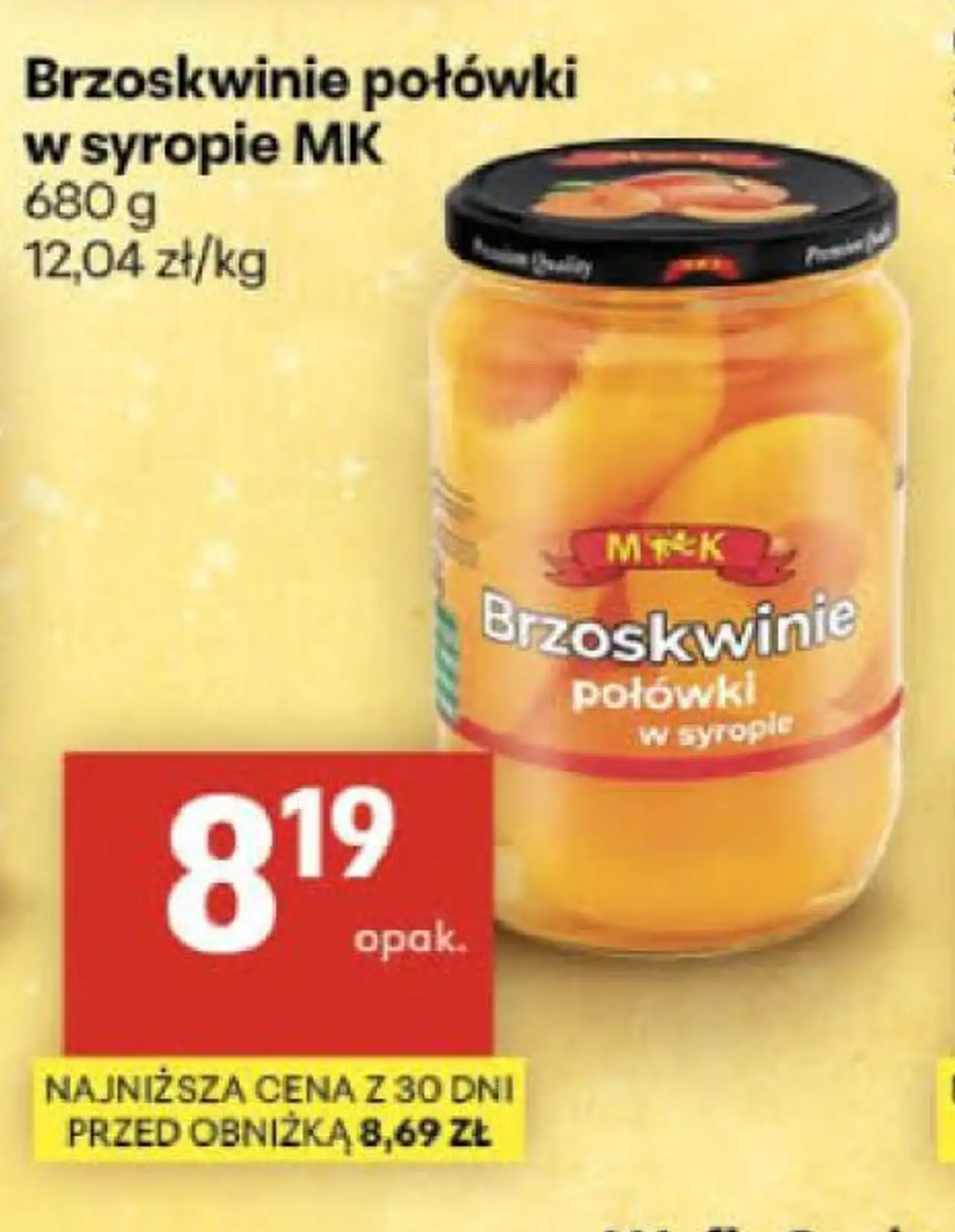 Brzoskwinie połówki w syropie MK