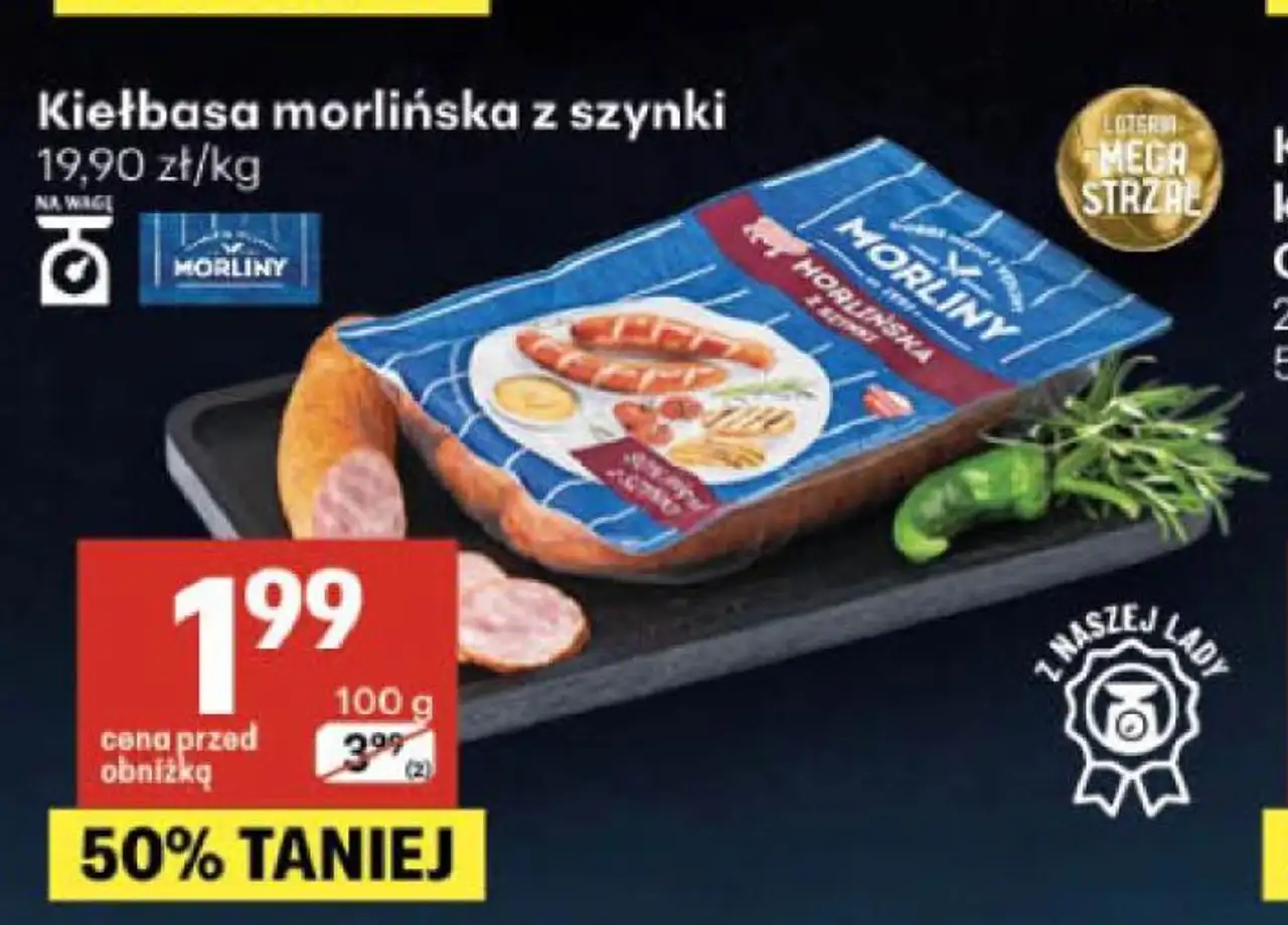 Kiełbasa morlińska z szynki Morliny