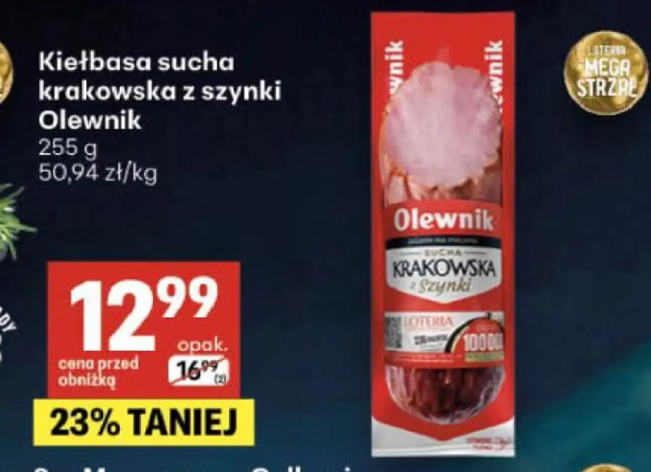 Kiełbasa sucha krakowska z szynki Olewnik