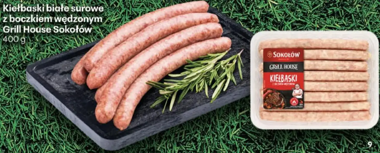 Kiełbaski białe surowe z boczkiem wędzonym Grill House Sokołów