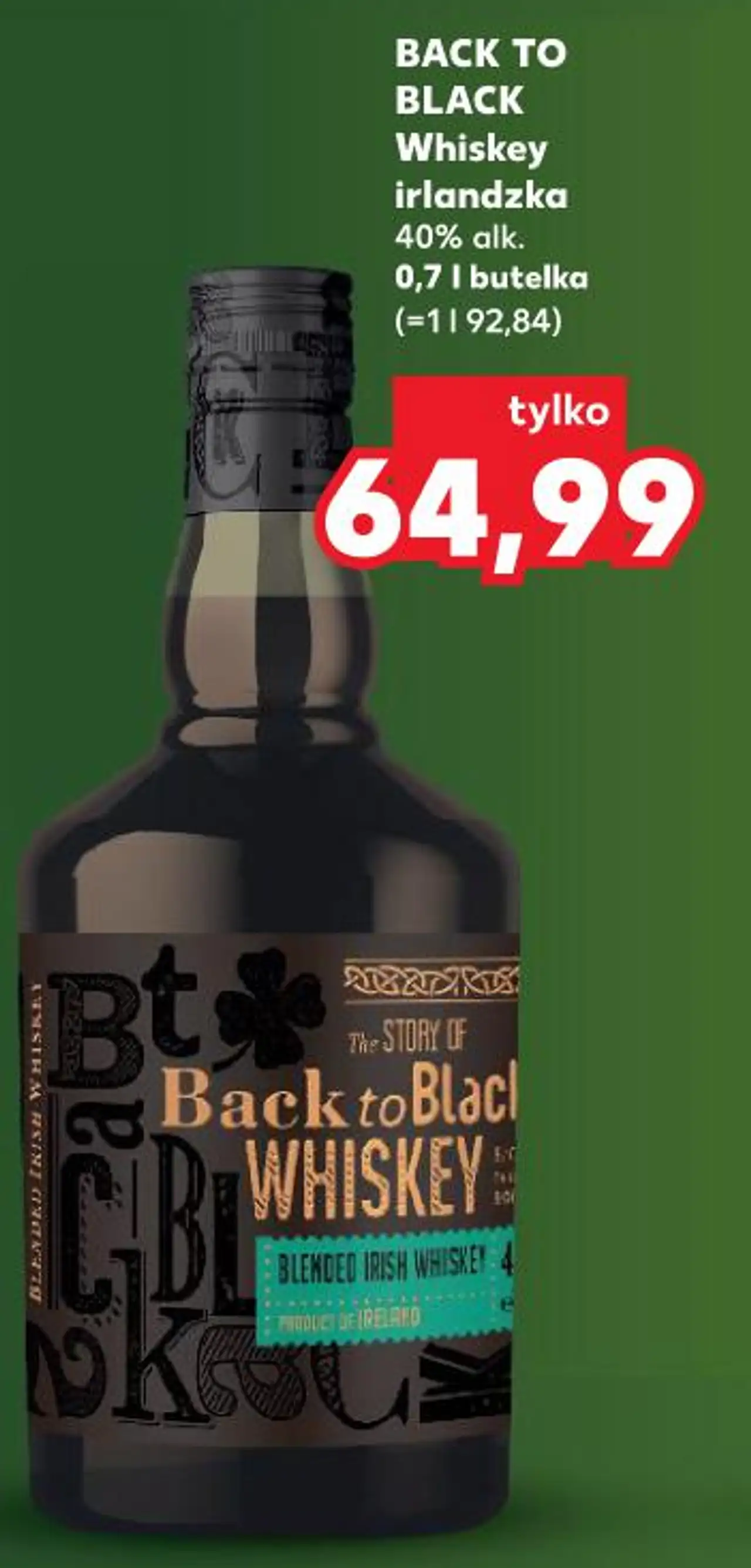 BACK TO BLACK Whiskey irlandzka