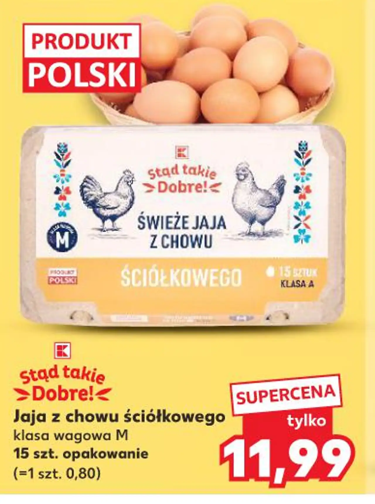 Stąd takie Dobre! Jaja z chowu ściółkowego klasa wagowa M