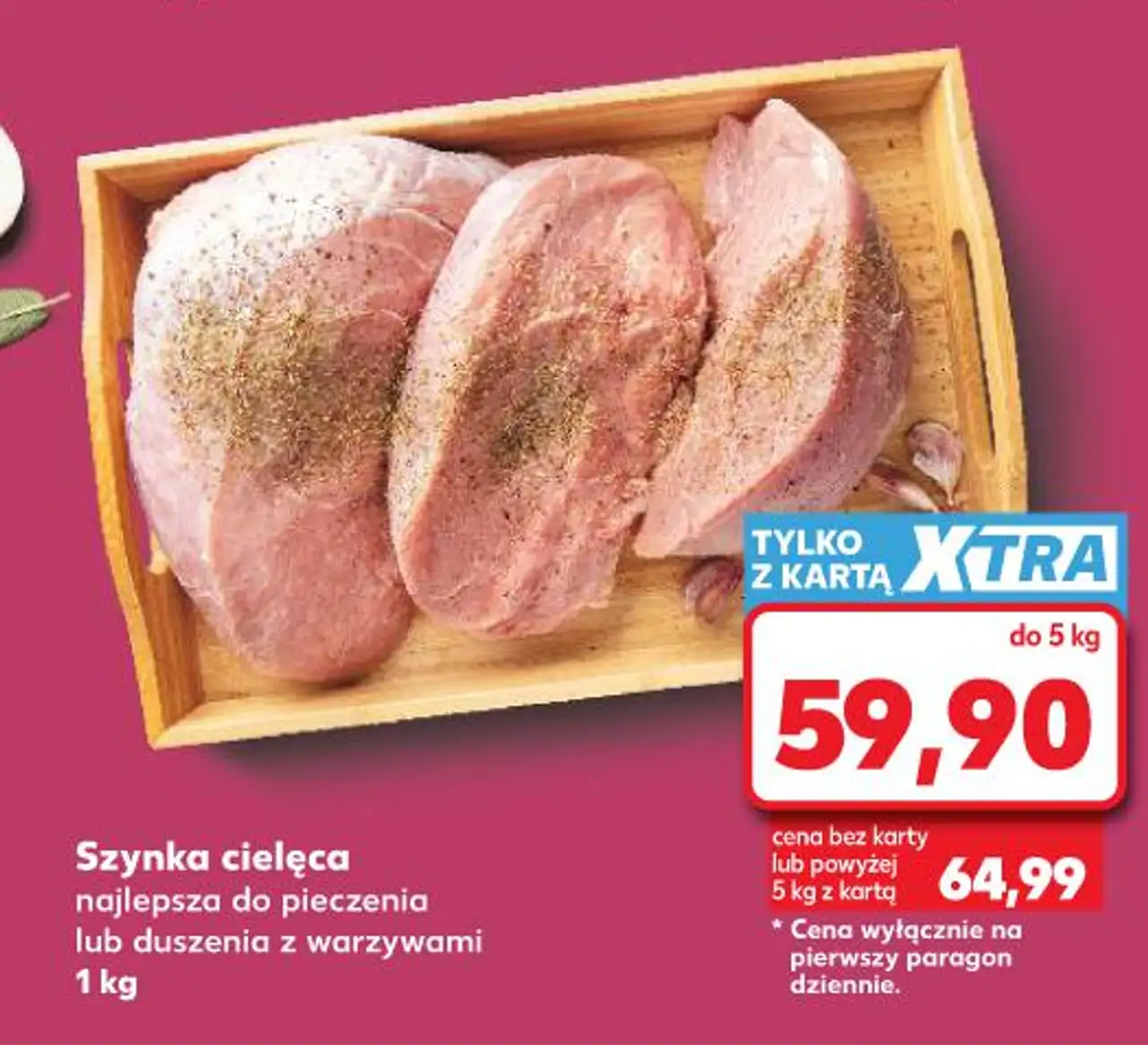 Szynka cielęca najlepsza do pieczenia lub duszenia z warzywami