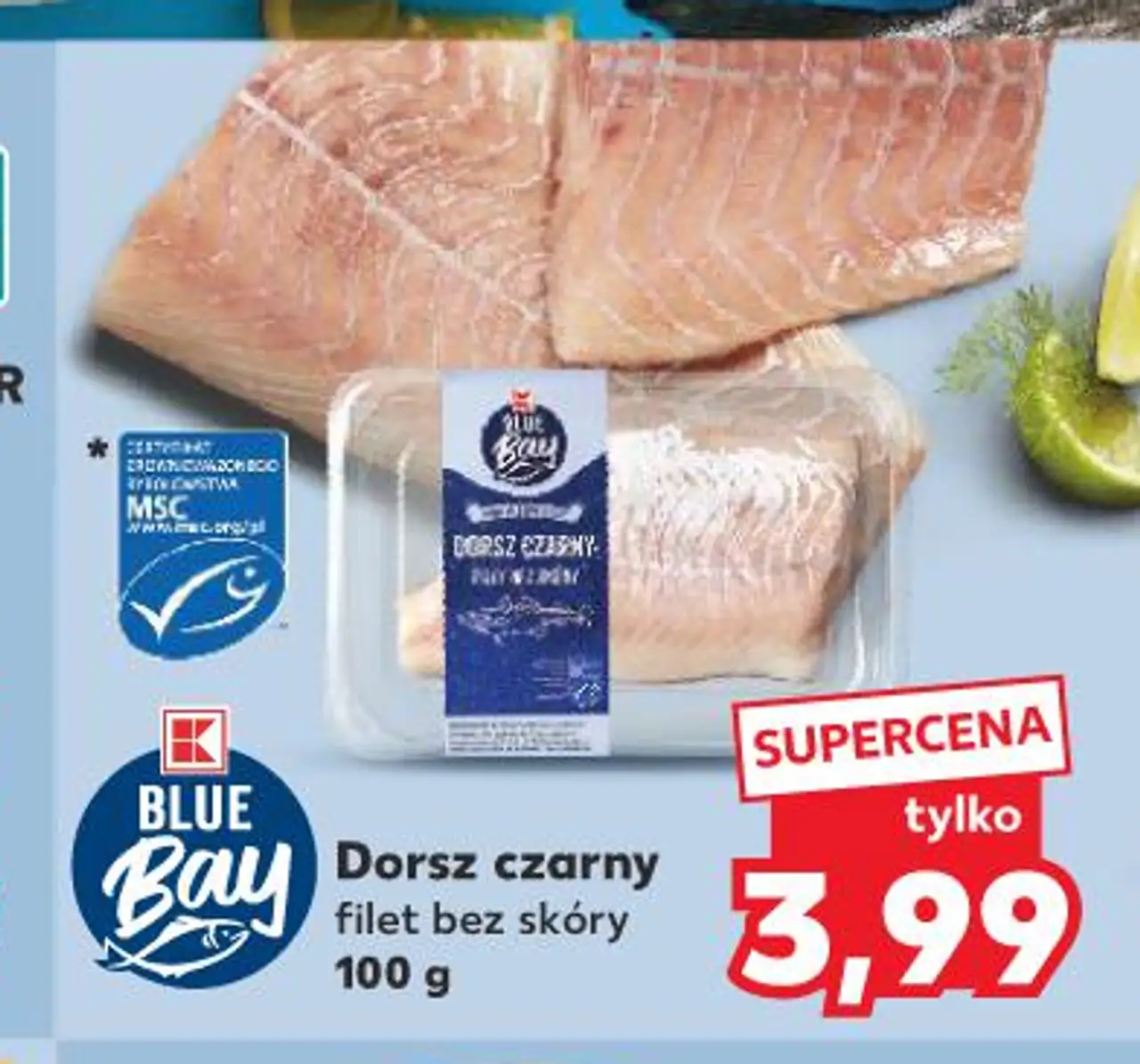 BLUE BAY Dorsz czarny filet bez skóry
