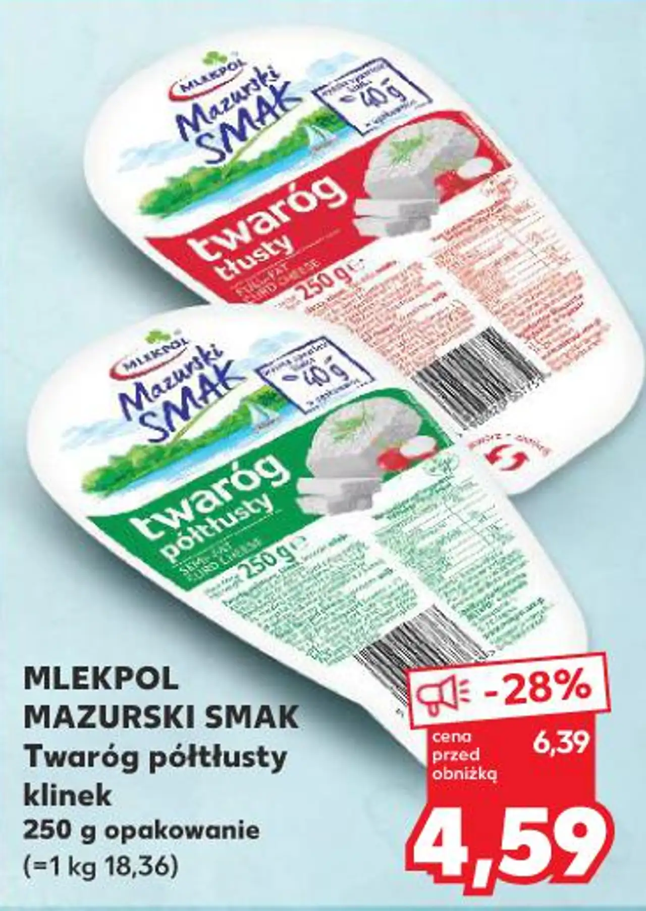 Mlekpol Mazurski Smak Twaróg półtłusty klinek
