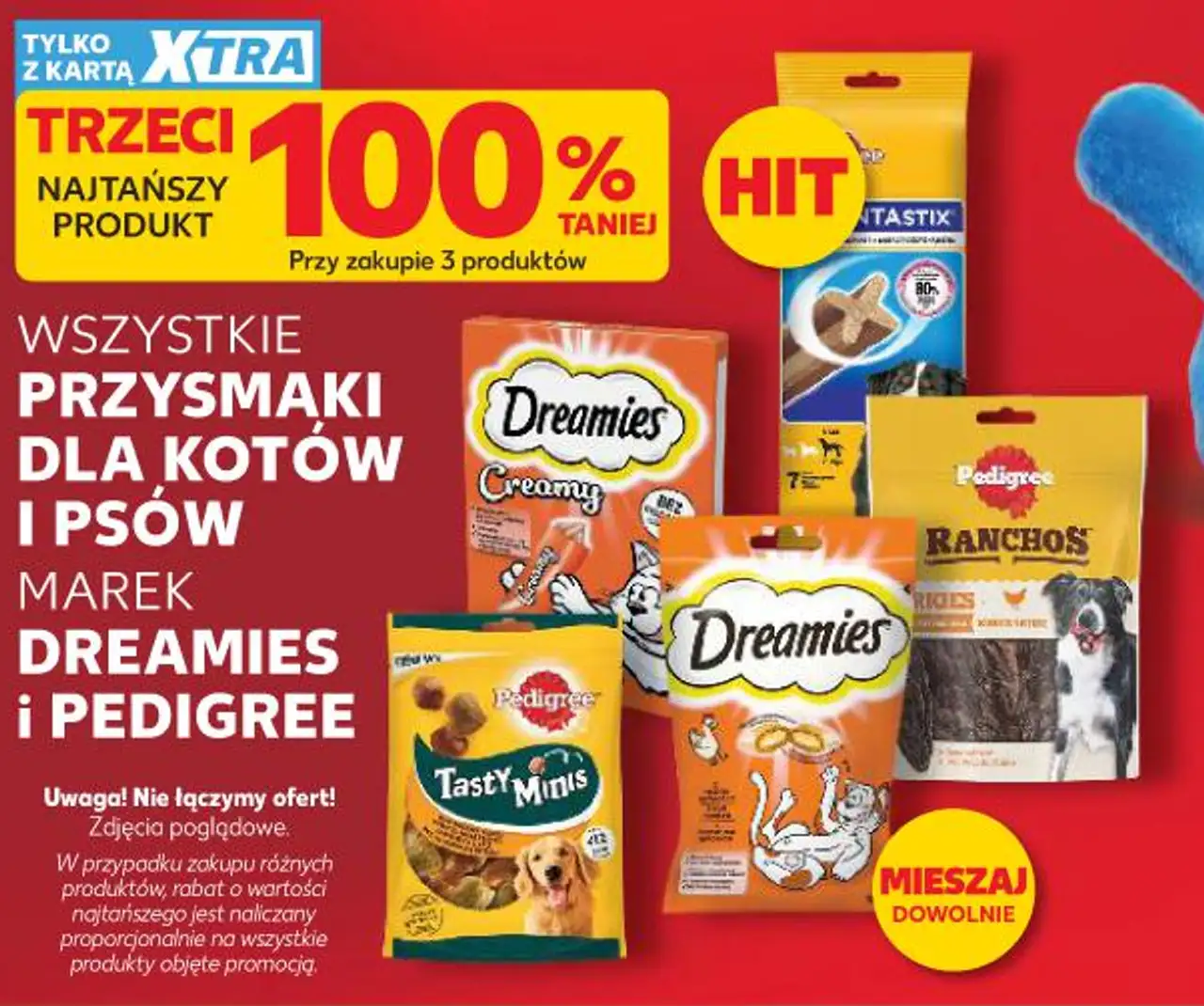 Wszystkie przysmaki dla kotów i psów marek Dreamies i Pedigree