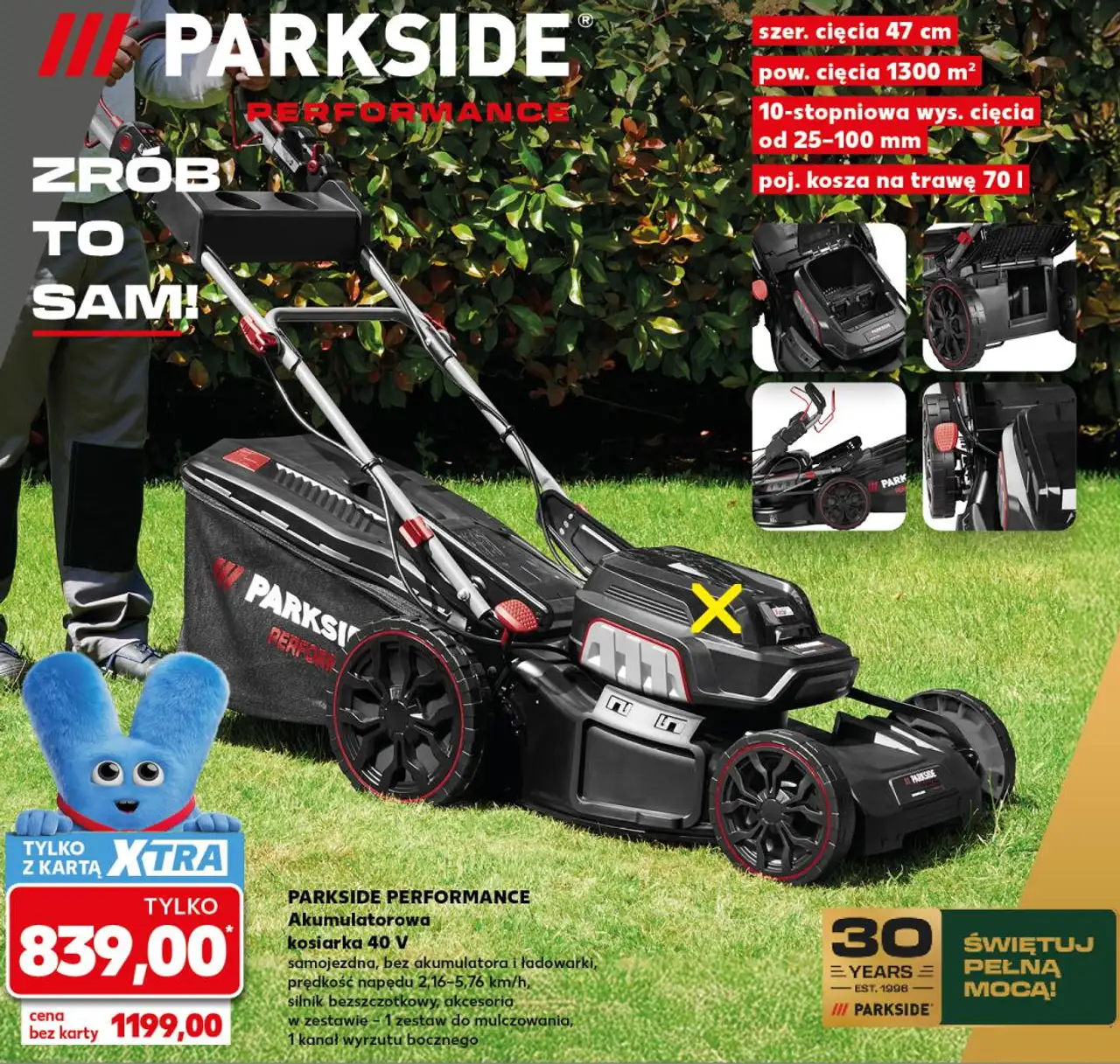 PARKSIDE PERFORMANCE Akumulatorowa kosiarka 40 V