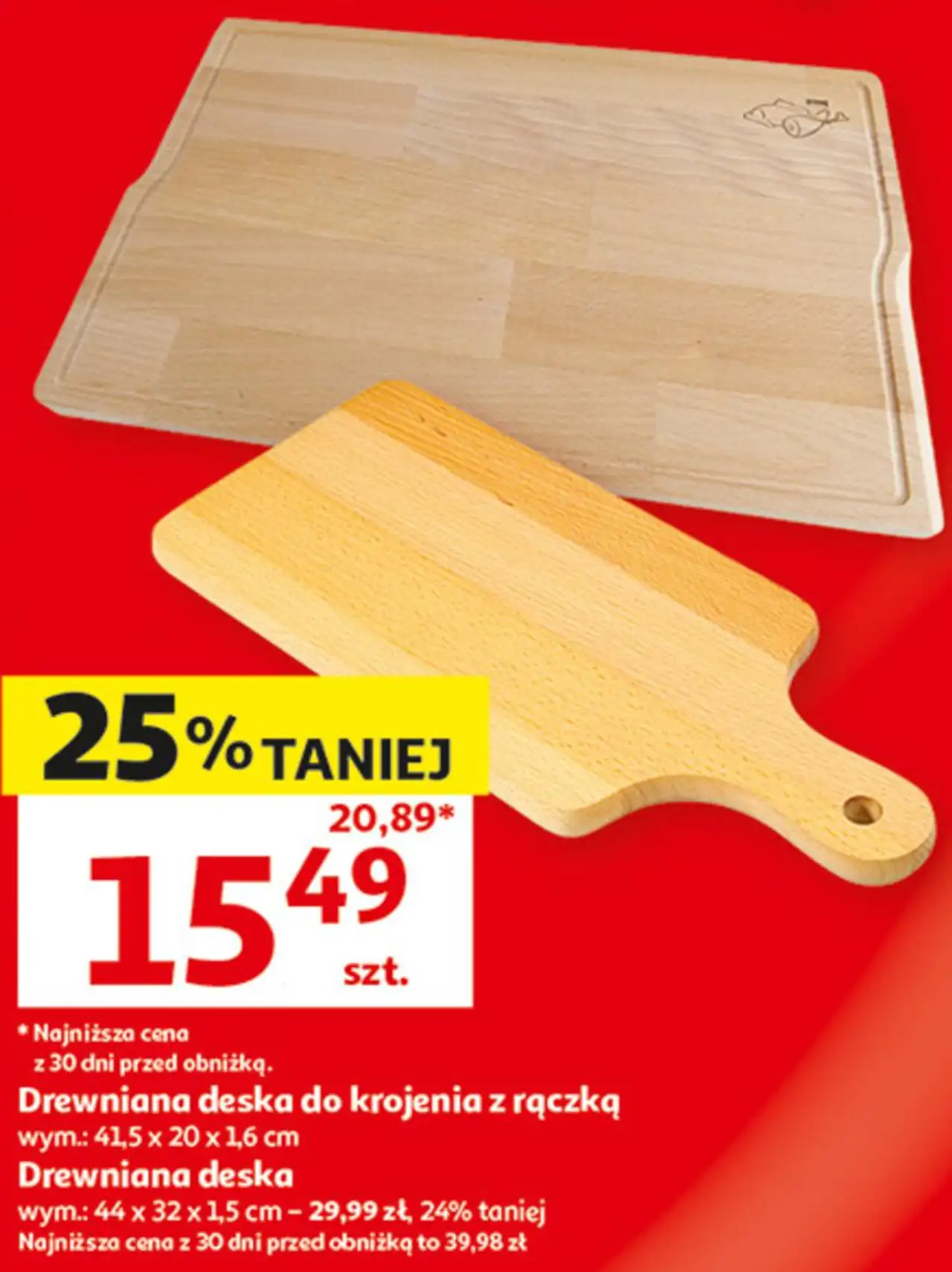 Drewniana deska do krojenia z rączką